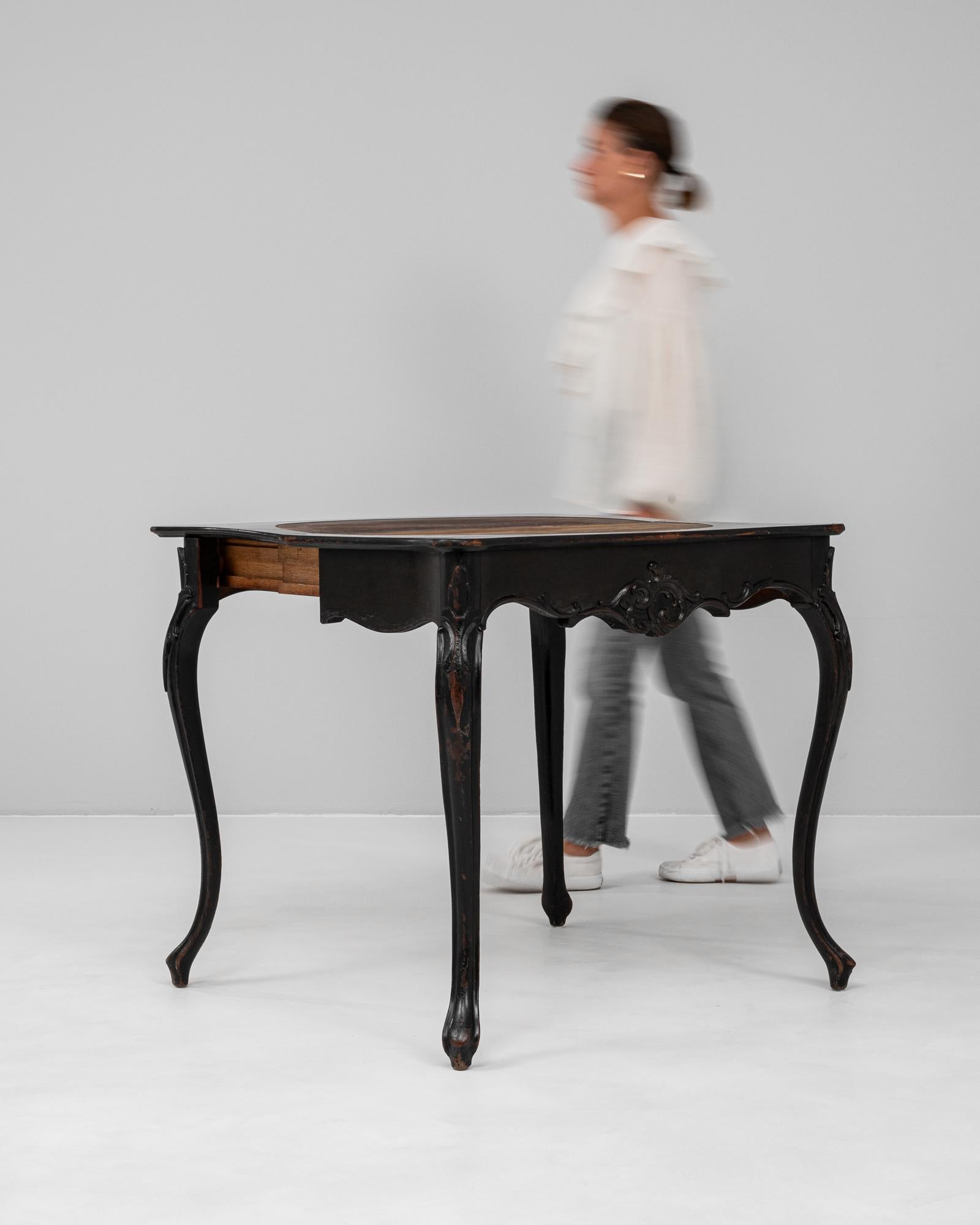 1880s French Wood Black Patinated Side Table For Sale 5