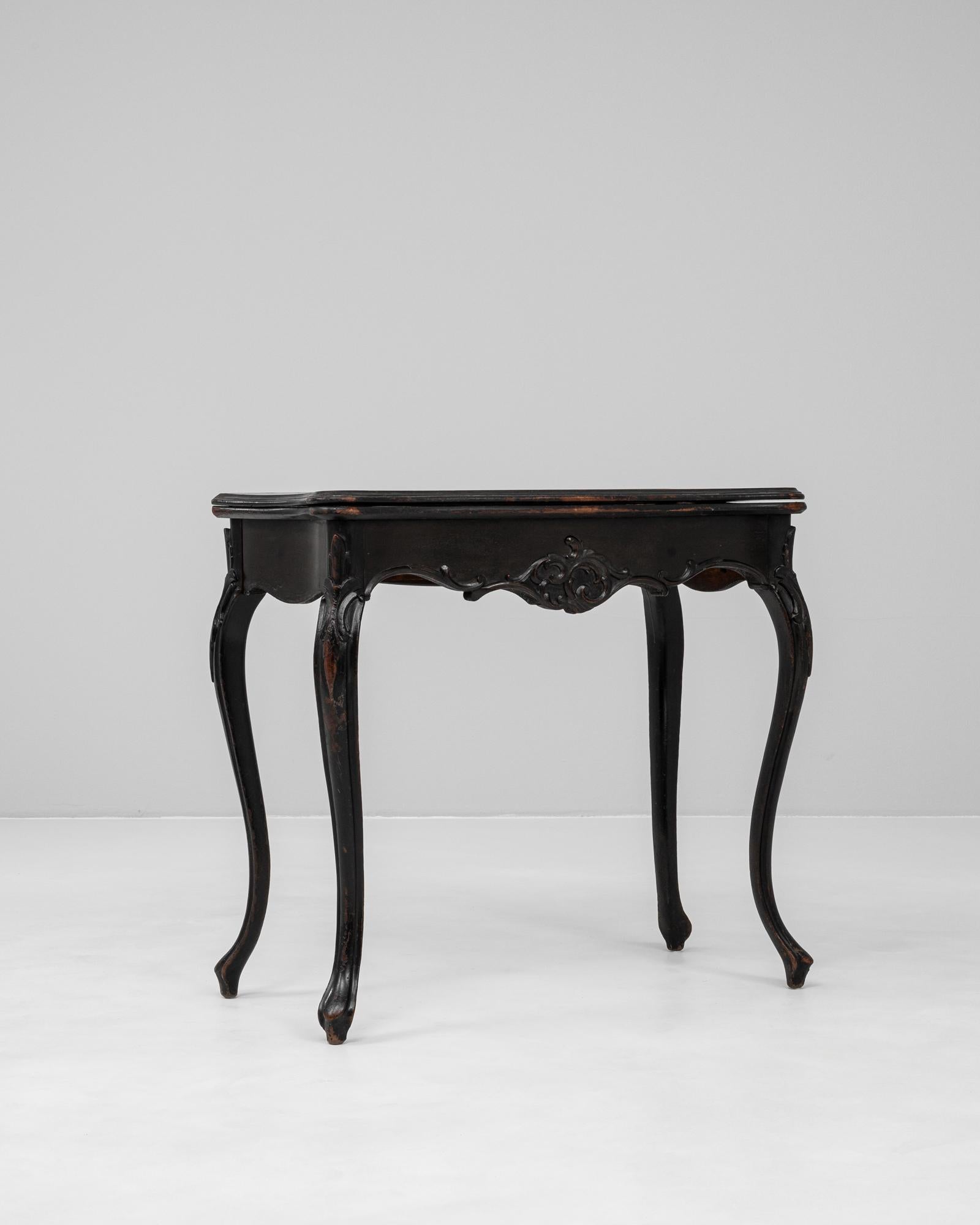 1880s French Wood Black Patinated Side Table For Sale 6