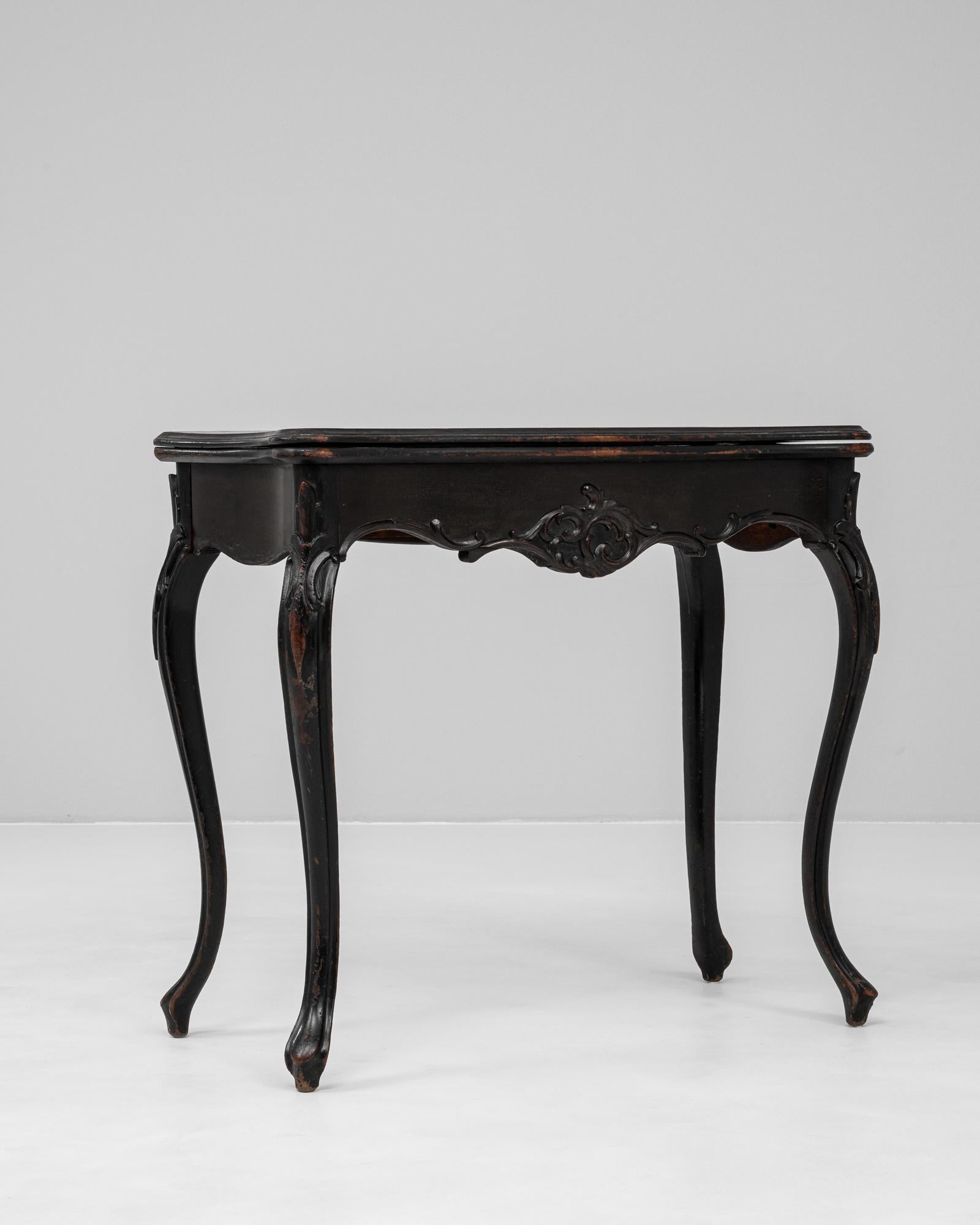 1880s French Wood Black Patinated Side Table For Sale 7