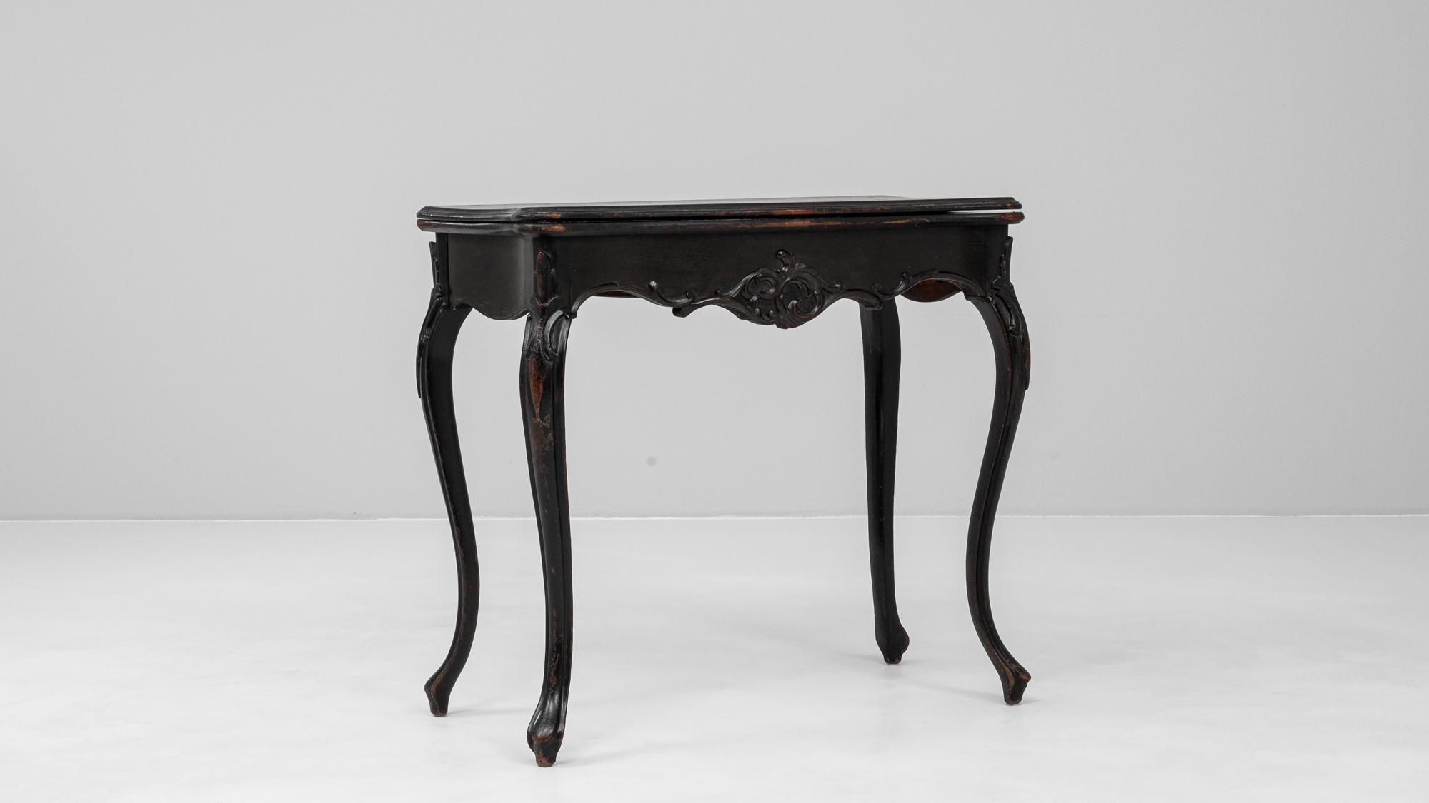 1880s French Wood Black Patinated Side Table For Sale 8