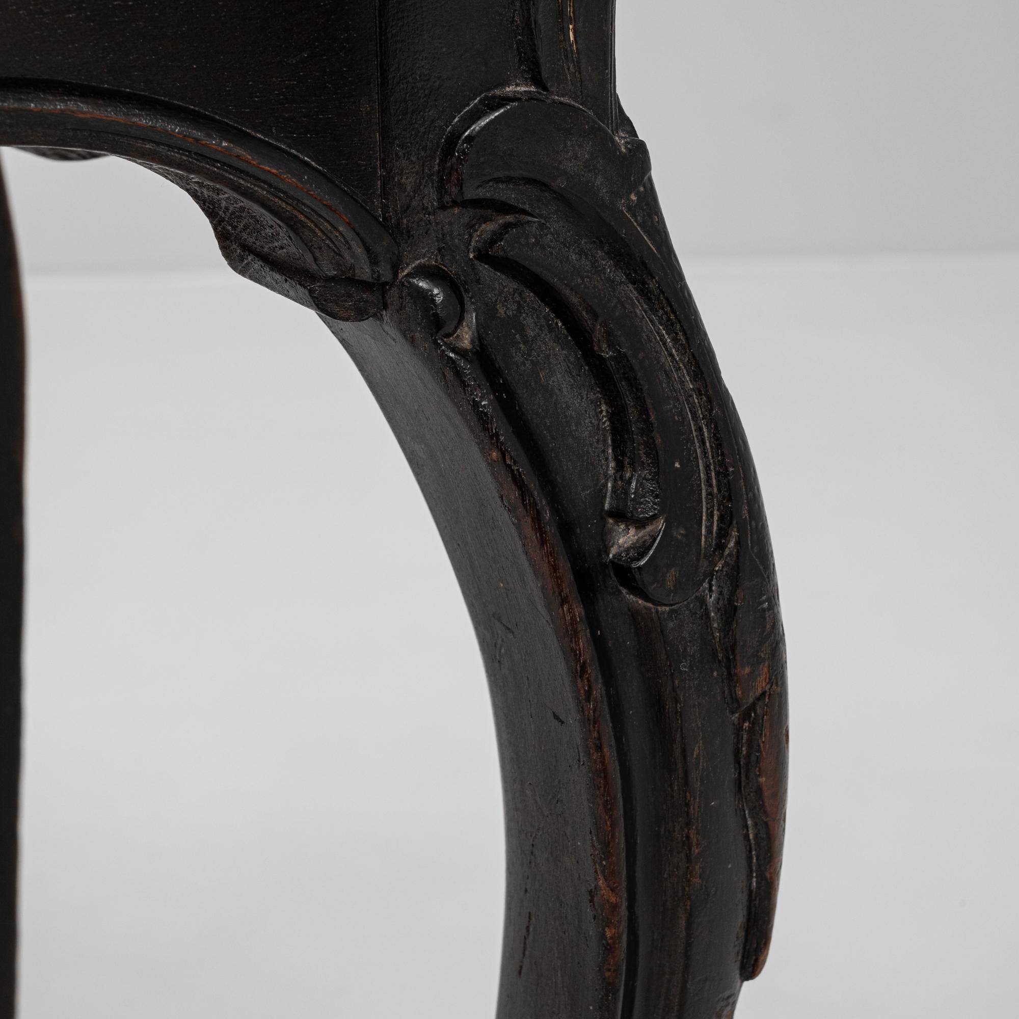 1880s French Wood Black Patinated Side Table For Sale 9