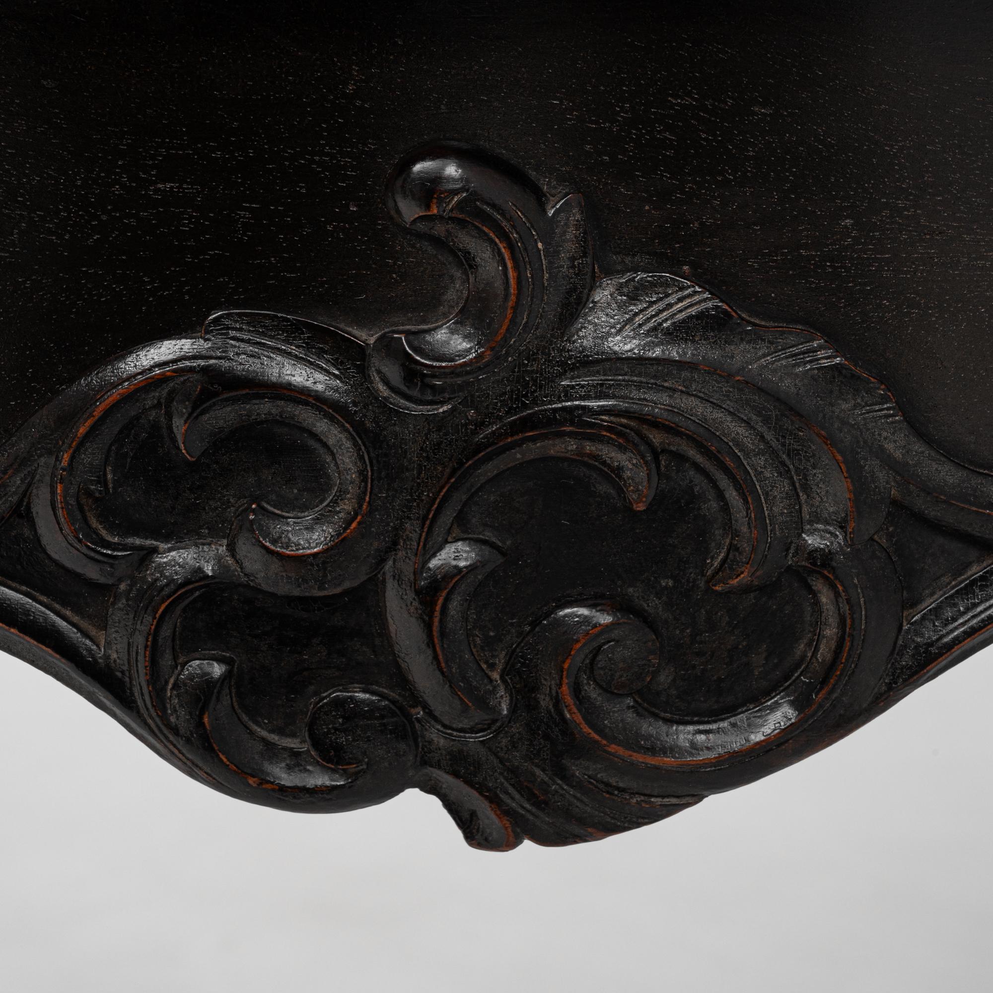 1880s French Wood Black Patinated Side Table For Sale 10