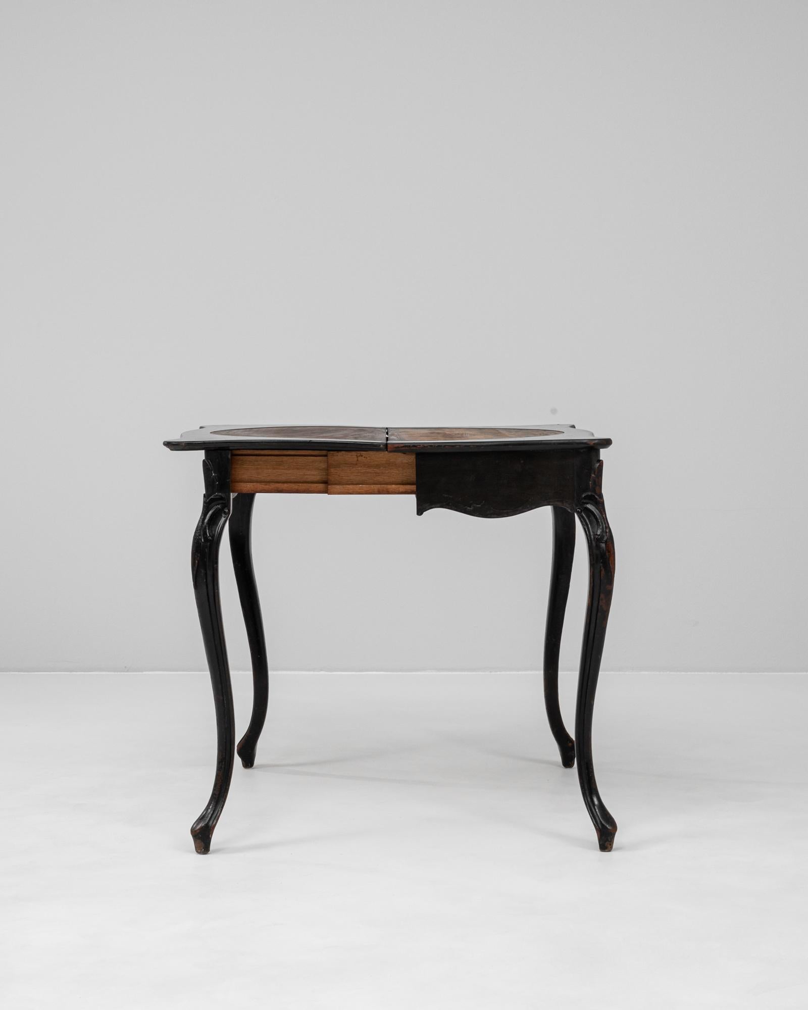 1880s French Wood Black Patinated Side Table For Sale 3