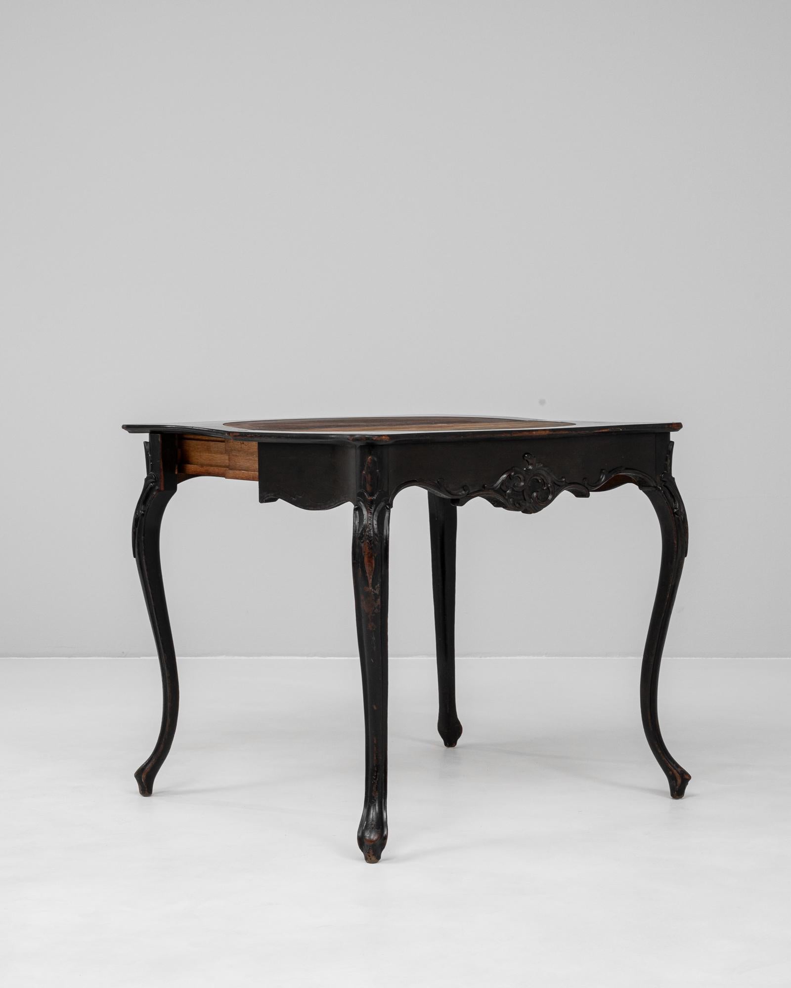 1880s French Wood Black Patinated Side Table For Sale 4