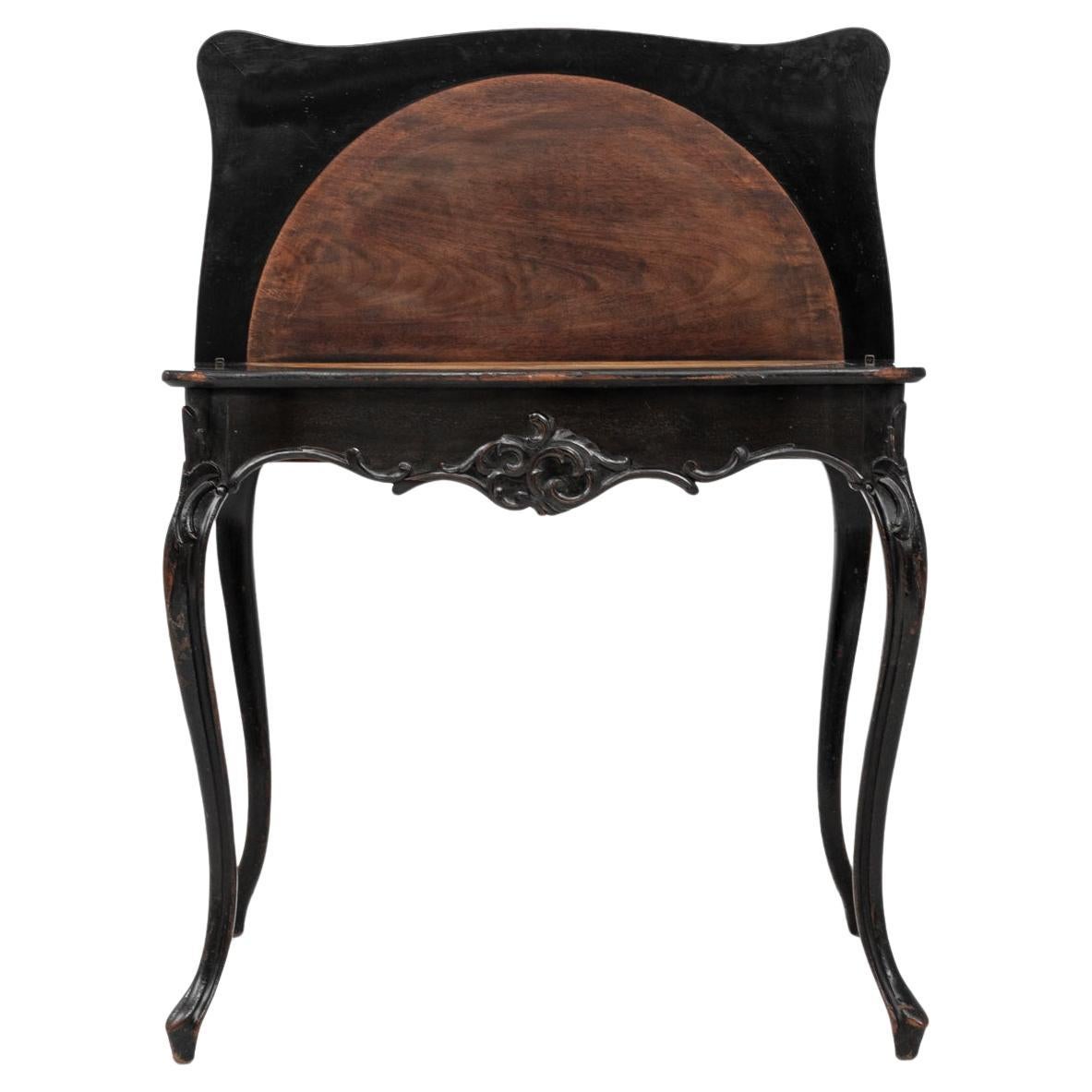 1880s French Wood Black Patinated Side Table For Sale