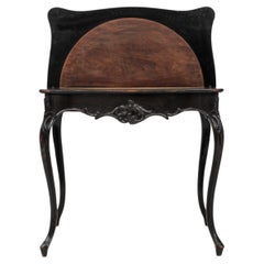 1880s French Wood Black Patinated Side Table