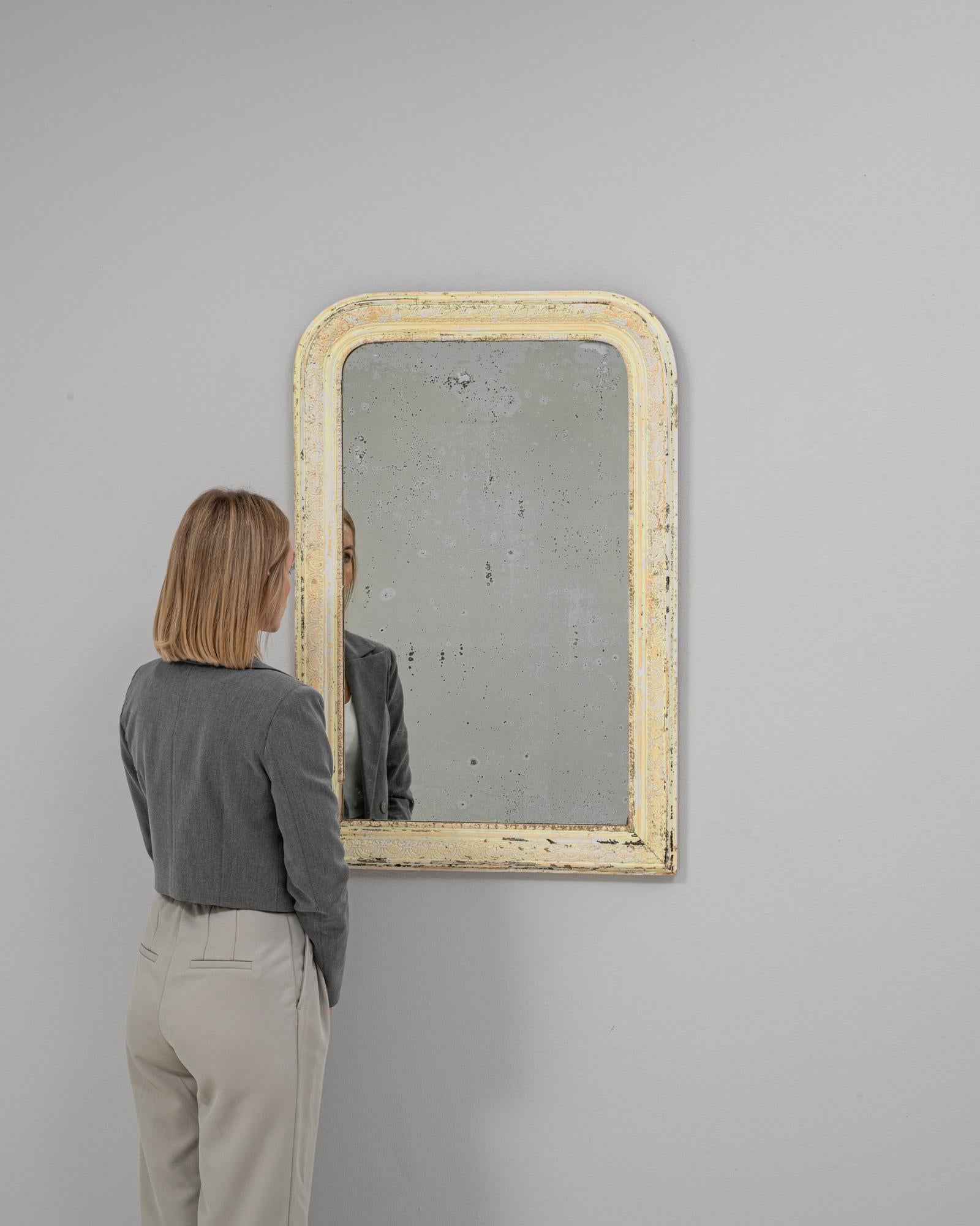 1880s Französisch Wood Patinated Spiegel im Zustand „Gut“ im Angebot in High Point, NC