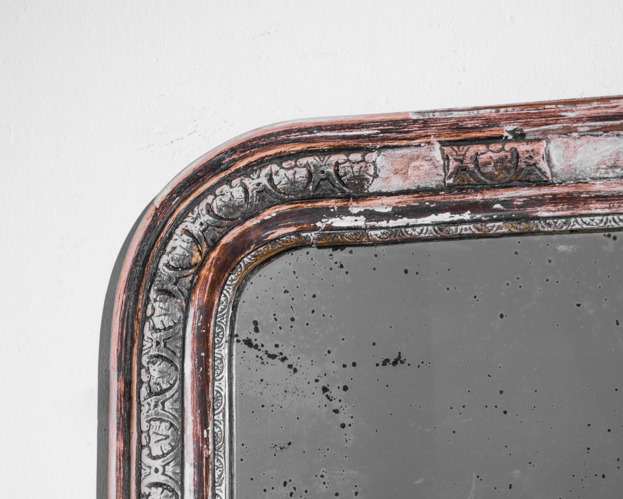 19th Century 1880s French Wood Patinated Mirror