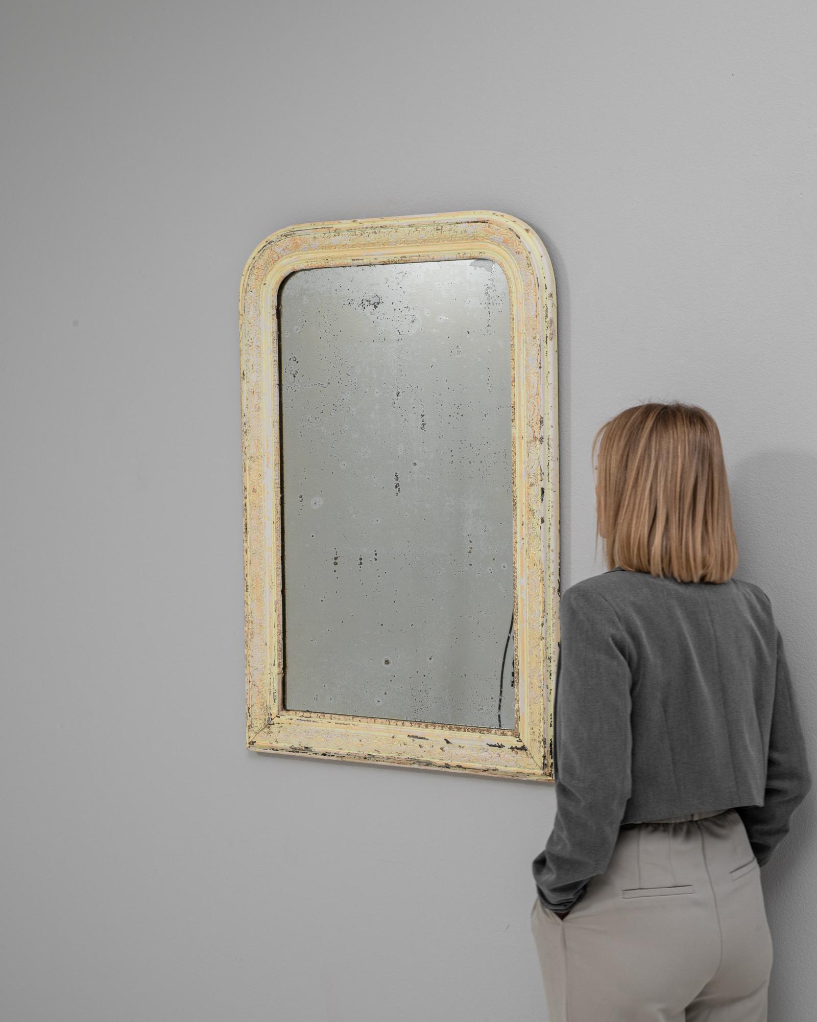 1880s Französisch Wood Patinated Spiegel (Glas) im Angebot