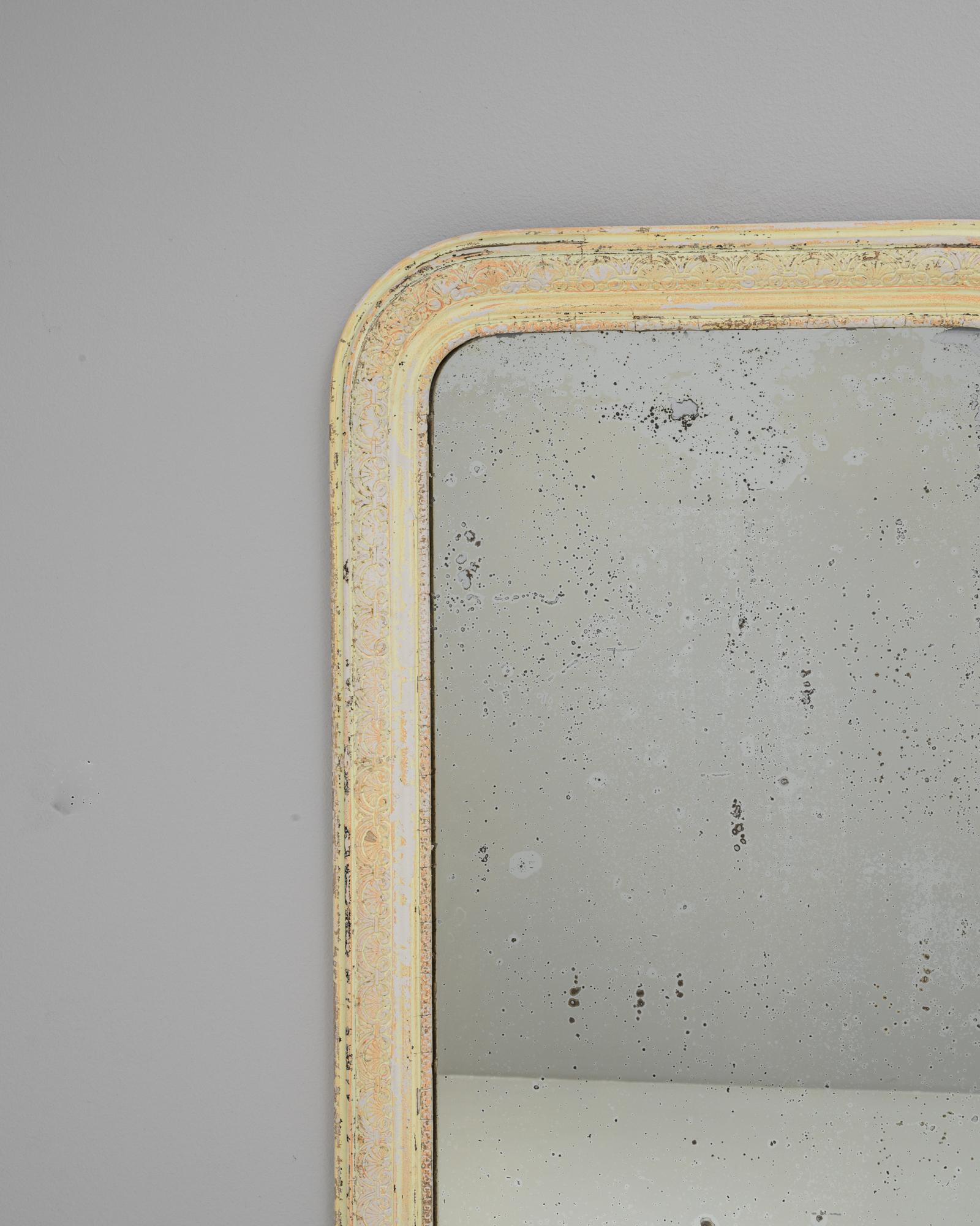 1880s Französisch Wood Patinated Spiegel im Angebot 1