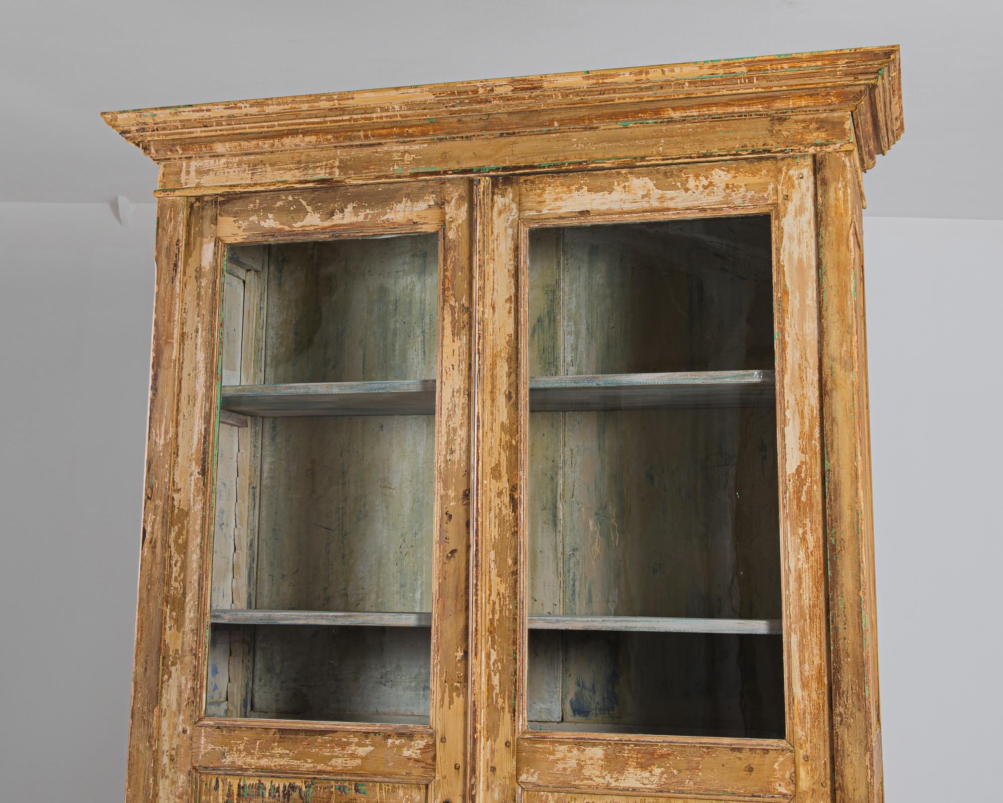 19th Century 1880s French Wood Patinated Vitrine For Sale