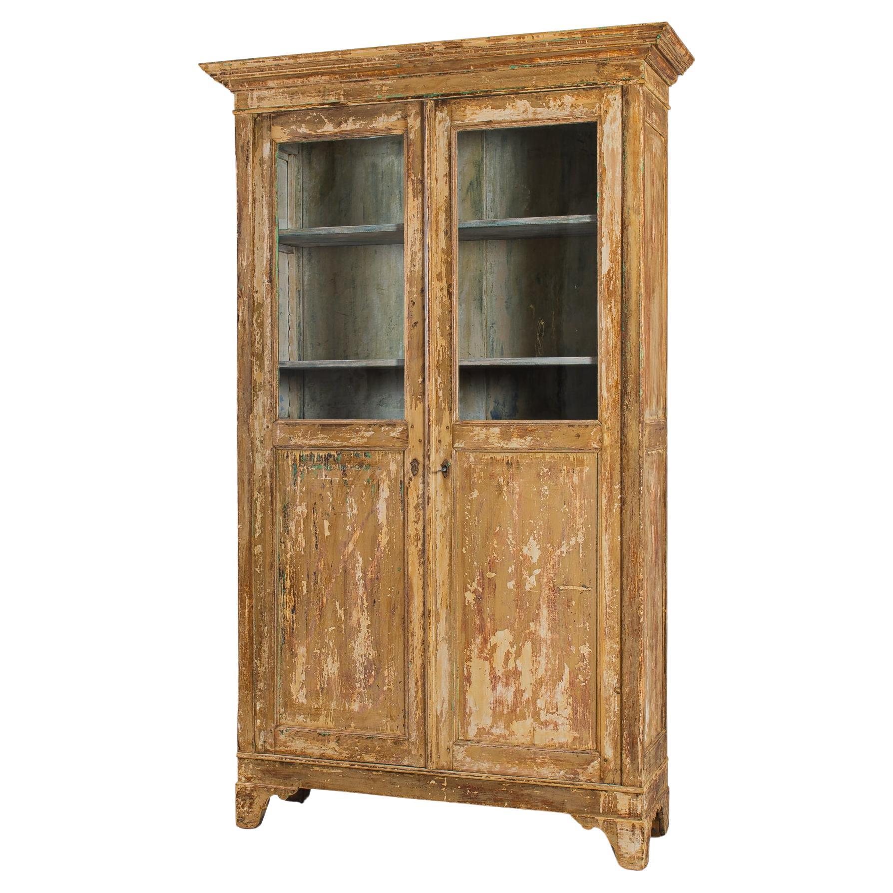 1880s French Wood Patinated Vitrine For Sale