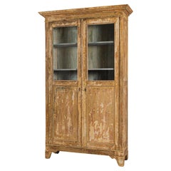 1880s Französisch Wood Patinated Vitrine