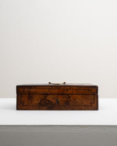 1880s French Wooden Box With Brass Handle