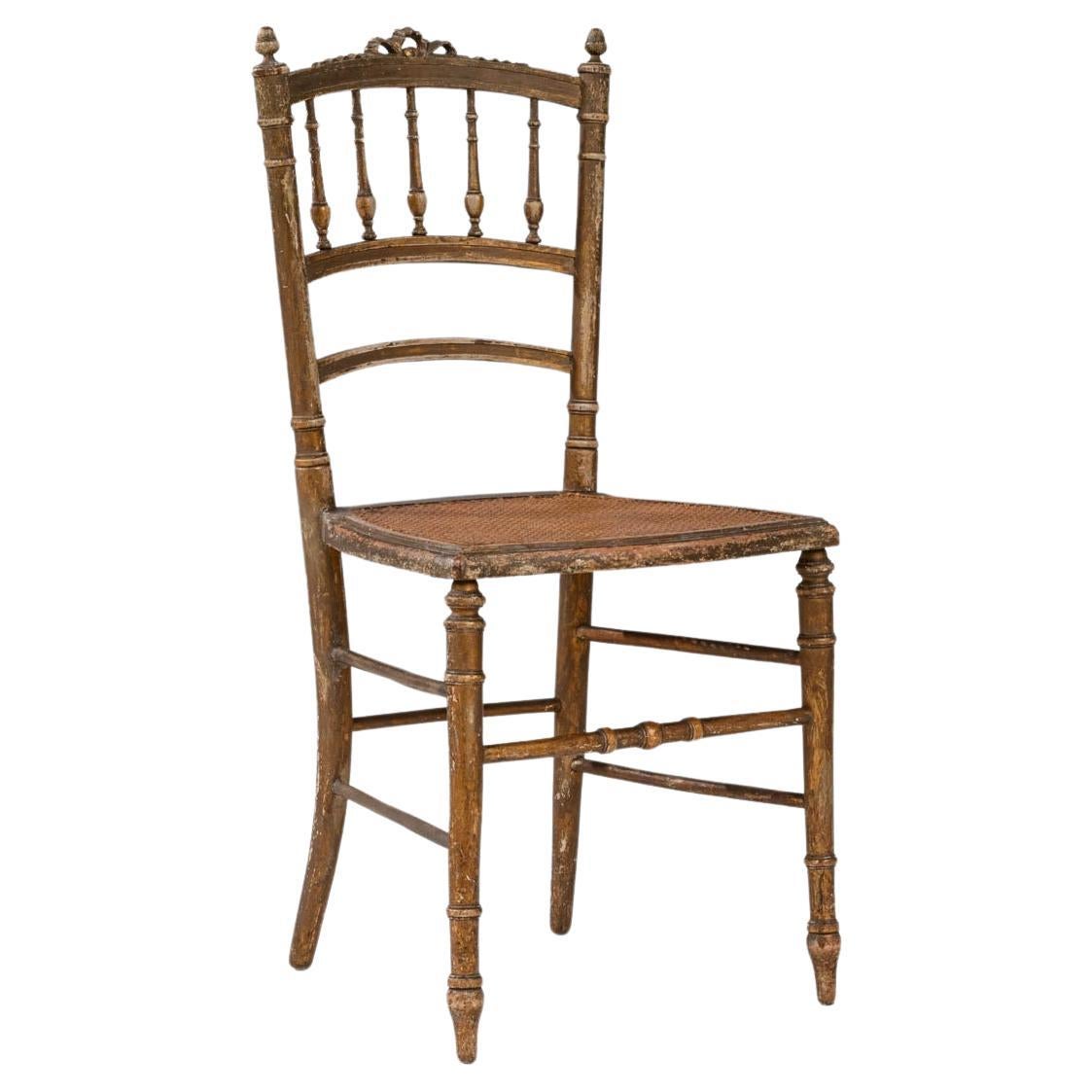 1880s French Wooden Chair For Sale
