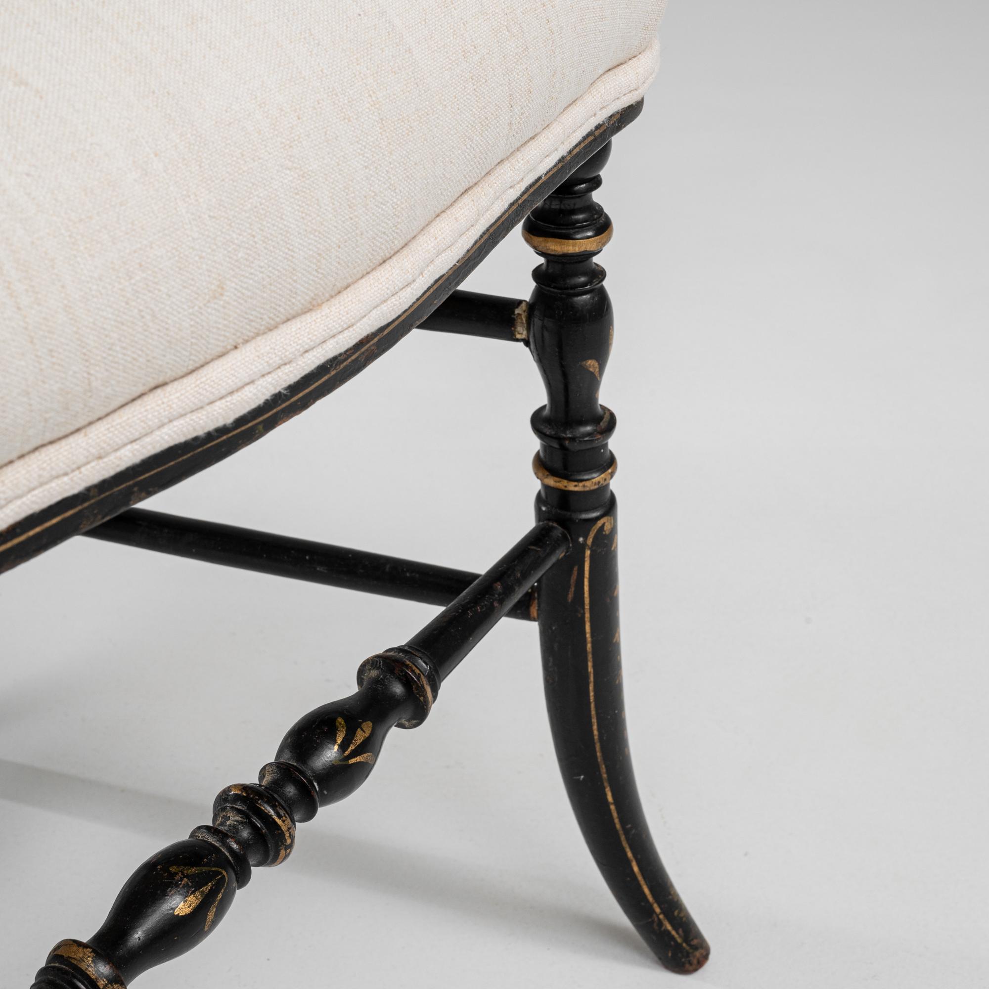 Sedia francese in legno del 1880 con seduta imbottita 6
