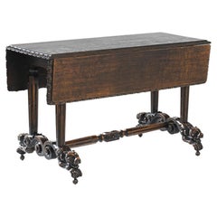 1880s French Wooden Gate Leg Table