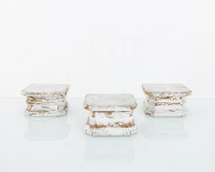 1880s French Wooden Pedestal, Set of Three