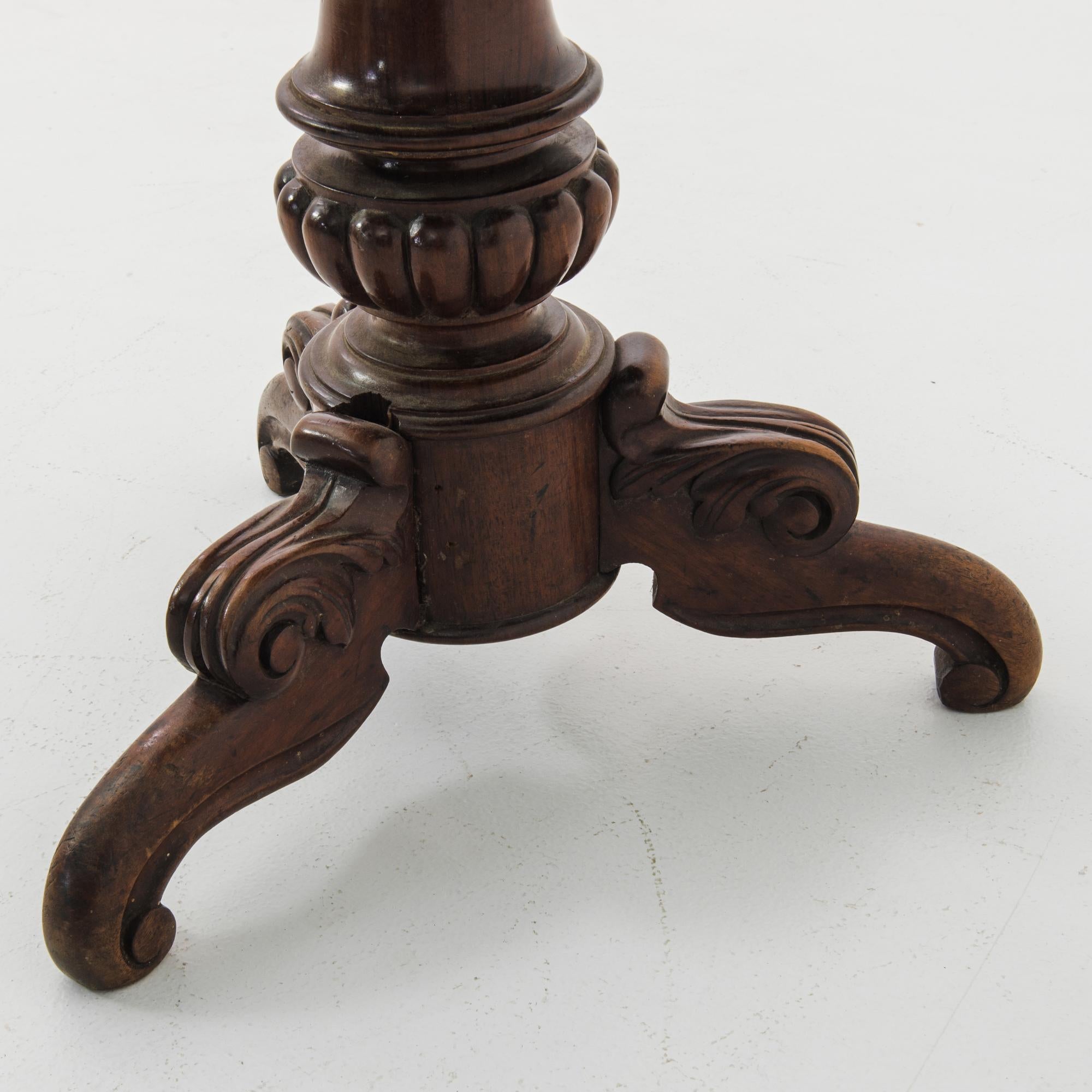 1880s French Wooden Screw Top Stool In Good Condition In High Point, NC