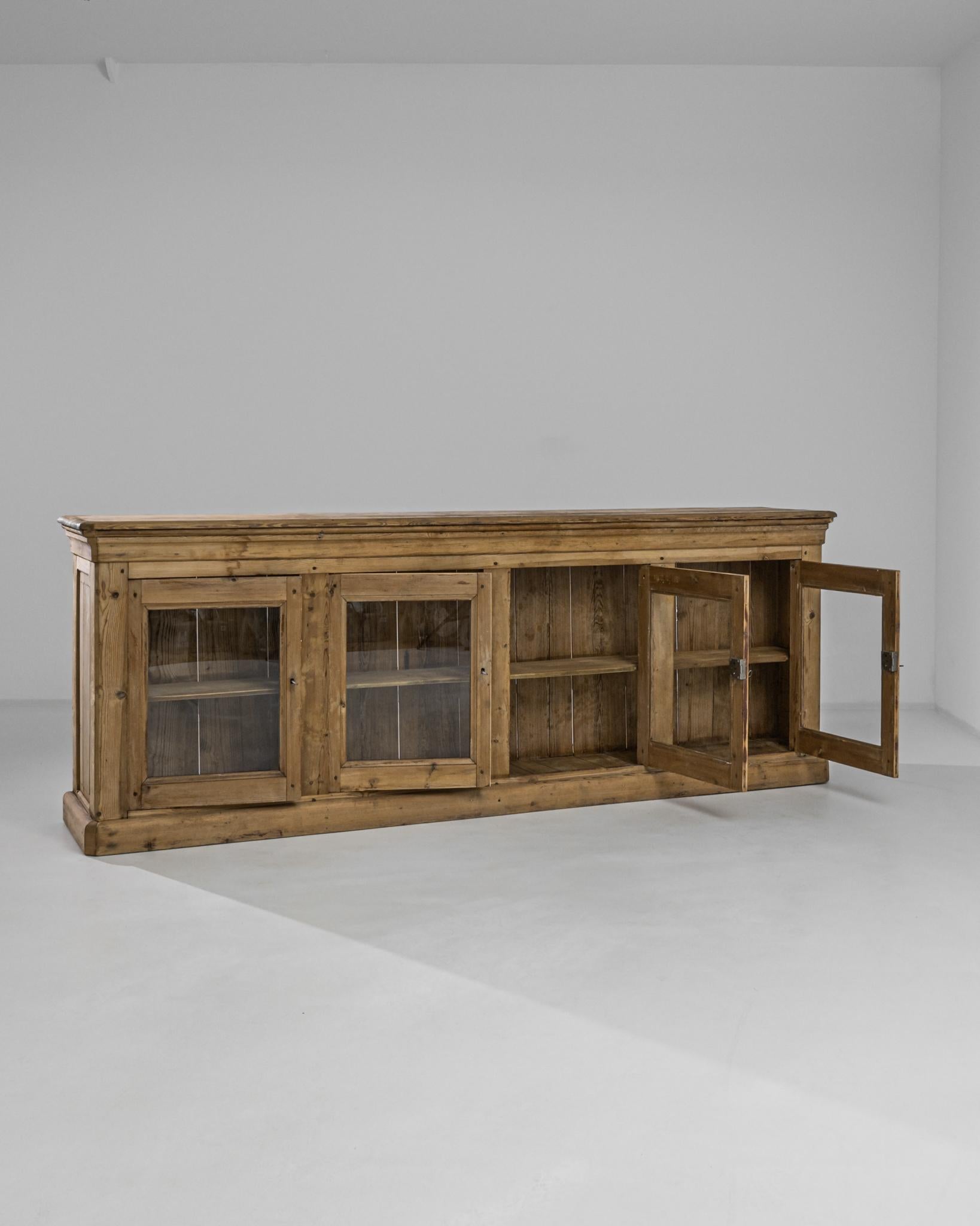 French Provincial 1880s French Wooden Vitrine Counter