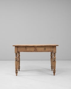 1880s French Wooden Writing Table with Turned Legs