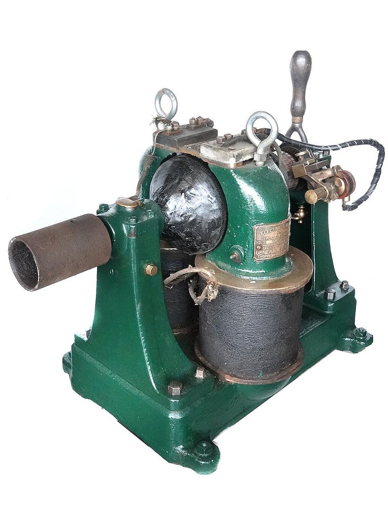 This is a beautifully restored and working Bi-Polar Electric Generator. It is signed on a thick brass plaque. Thomson-Houston system with Patent dates from 1881 to 1891.