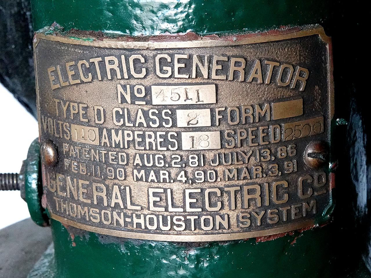Copper 1880s General Electric Generator