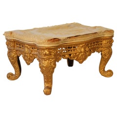 1880s Gold Painted Iron French Footstool