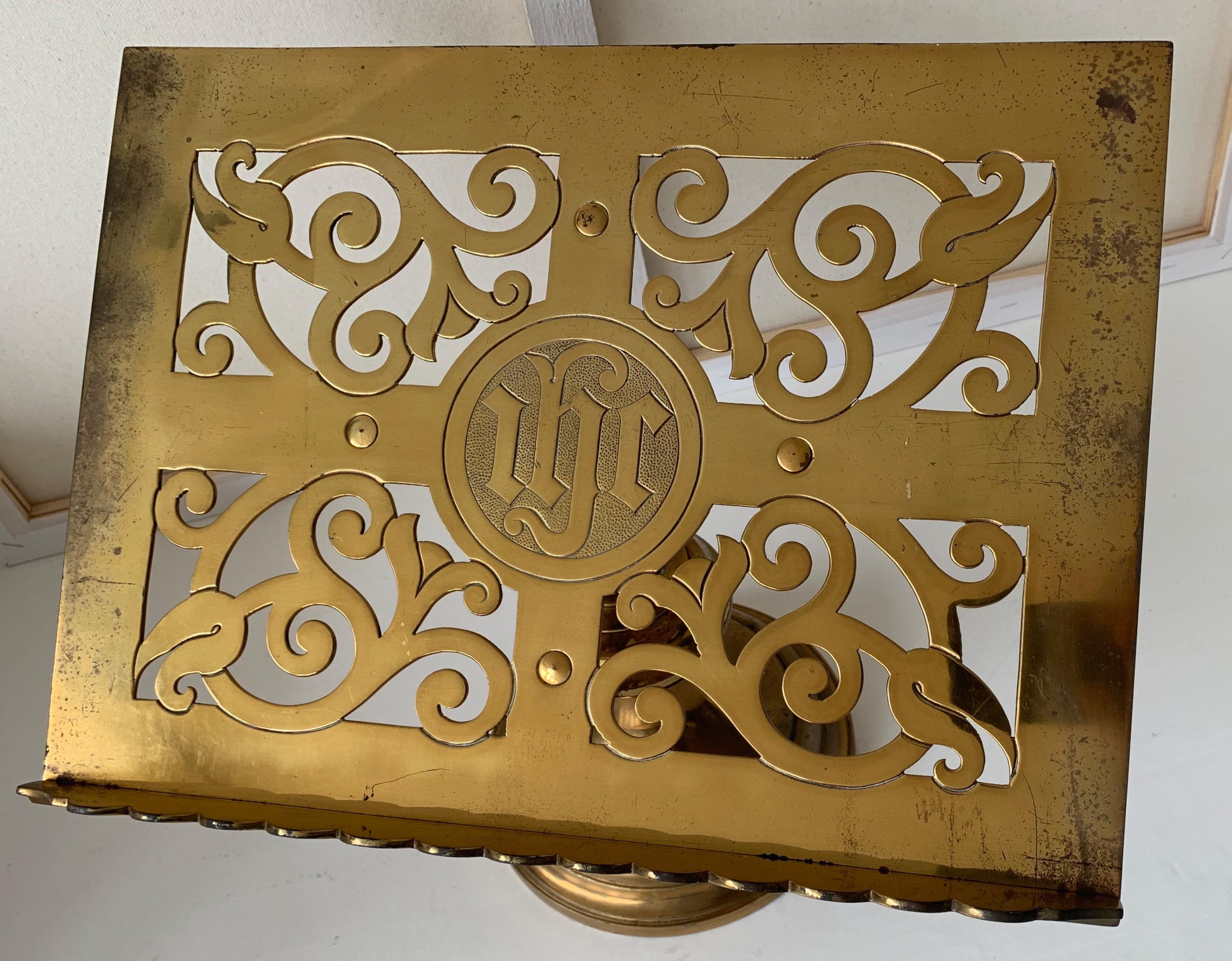 1880s Gothic Revival Bronze & Brass Table Lectern Bible Stand by Jones & Willis 2