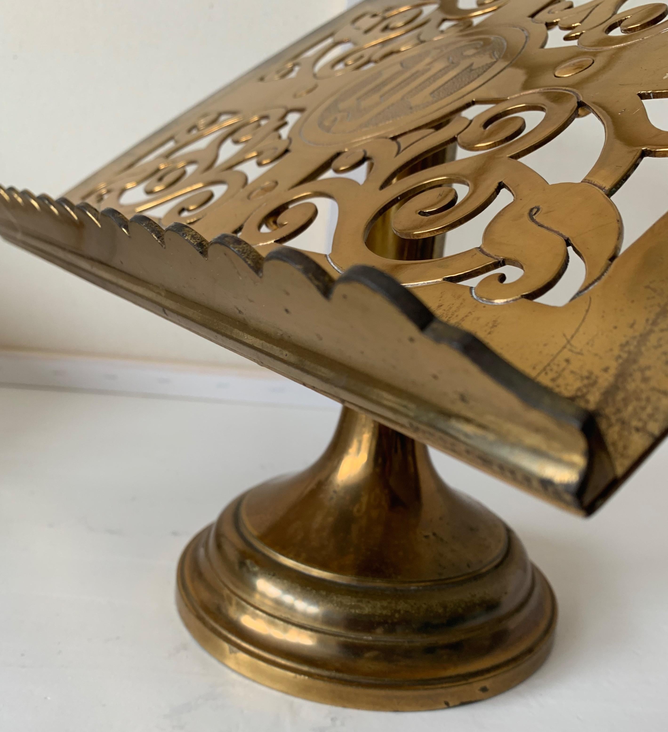 1880s Gothic Revival Bronze & Brass Table Lectern Bible Stand by Jones & Willis 4