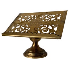 1880s Gothic Revival Bronze & Brass Table Lectern Bible Stand by Jones & Willis