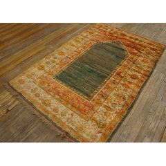 Rugs On Net Small Seafoam Green Antique Turkish Angora Oushak Muslim Prayer Rug