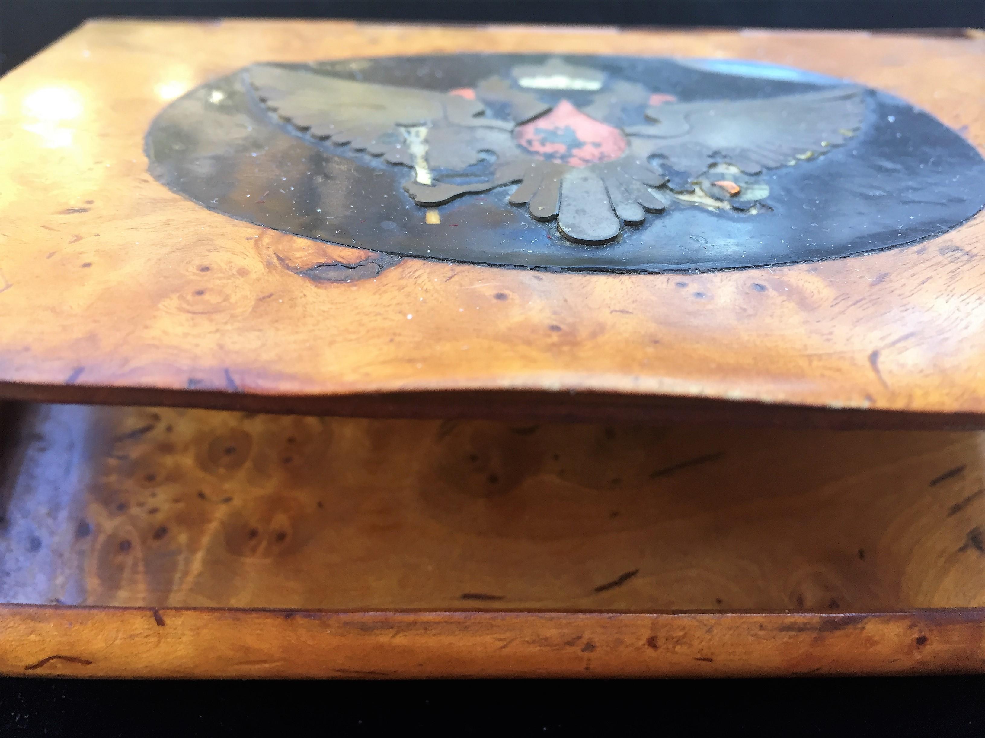 19th Century 1880s Imperial Russian Faberge Romanov Burl Wood Presentation Cigarette Case