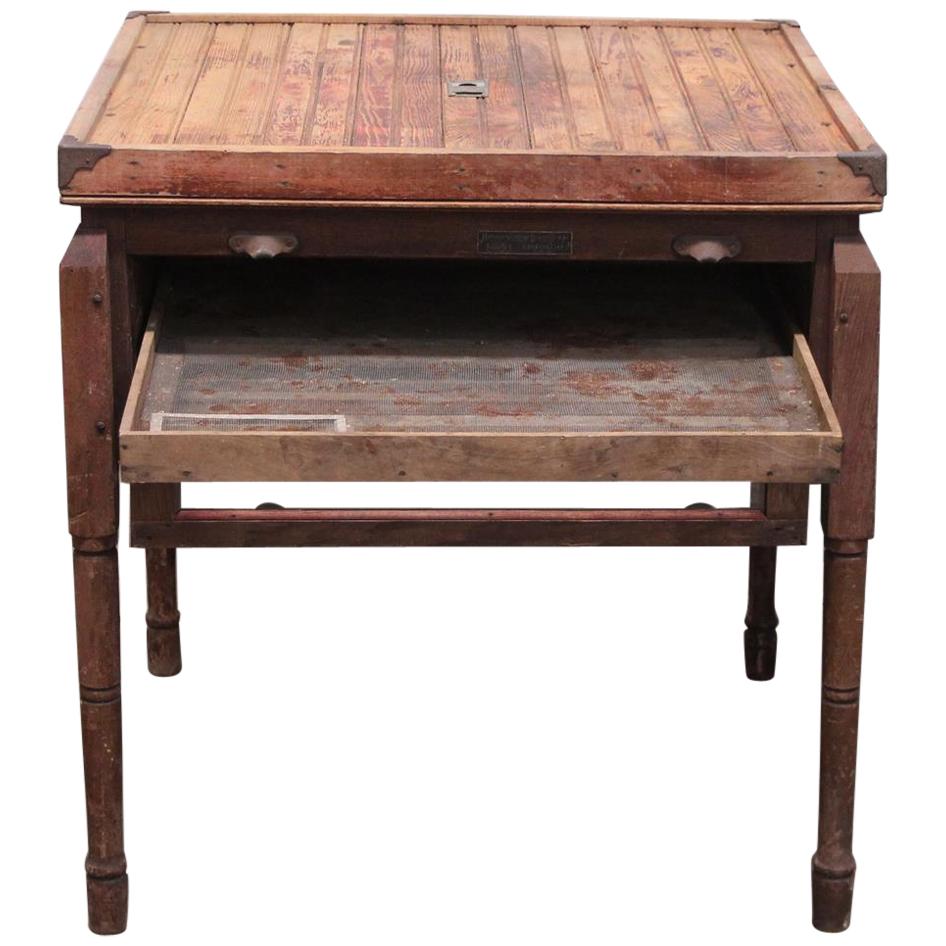 1880s Industrial Hibbard, Spencer, Bartlett & Co. Chicken Egg Incubator Table