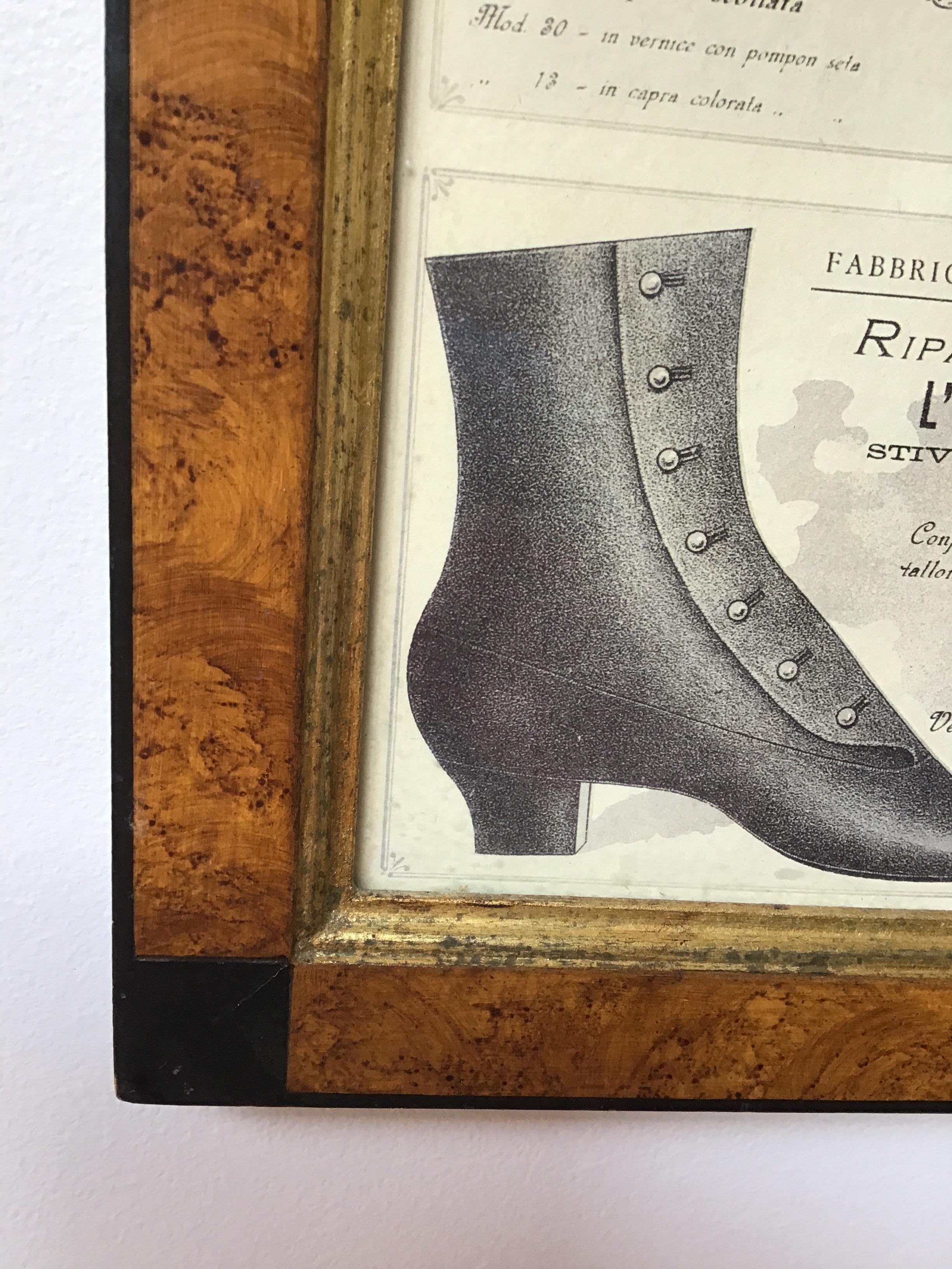 publicité pour une chaussure italienne des années 1880 Bon état - En vente à Tarrytown, NY