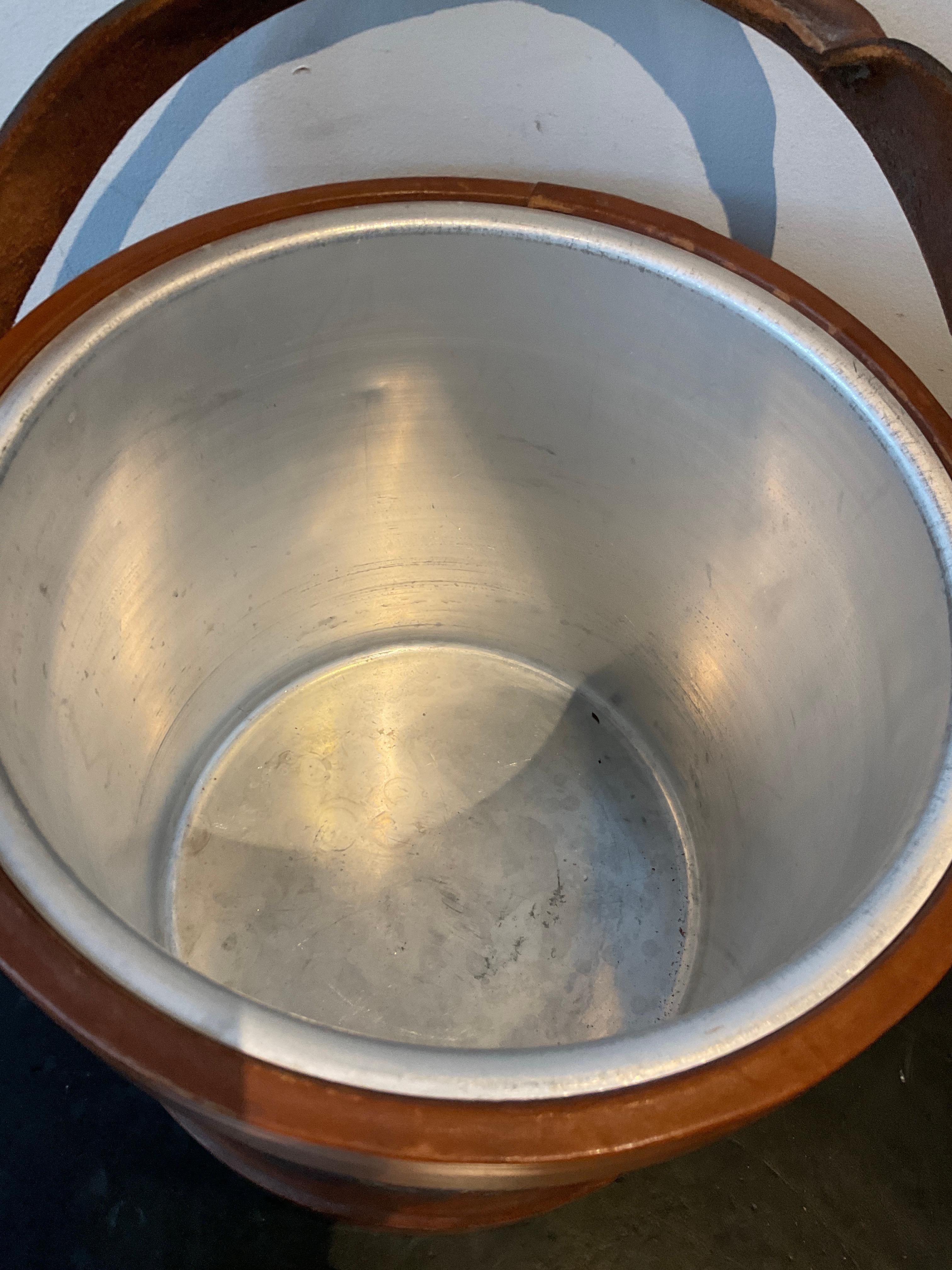 Late 19th Century 1880s Leather English Army Artillery Shell Converted into An Ice Bucket For Sale
