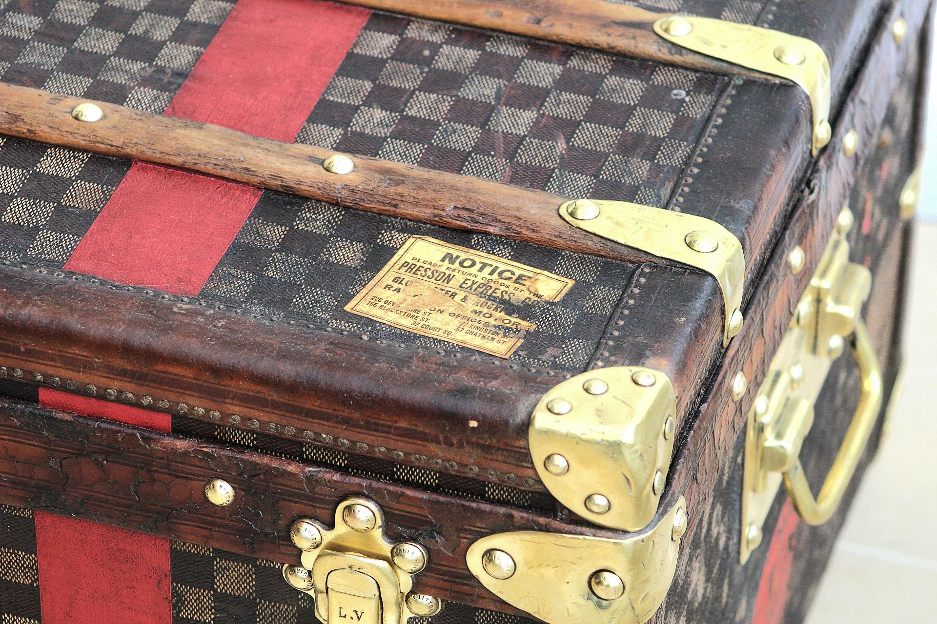 1880s Louis Vuitton Cabin Trunk Finished in Damier Canvas For Sale 7
