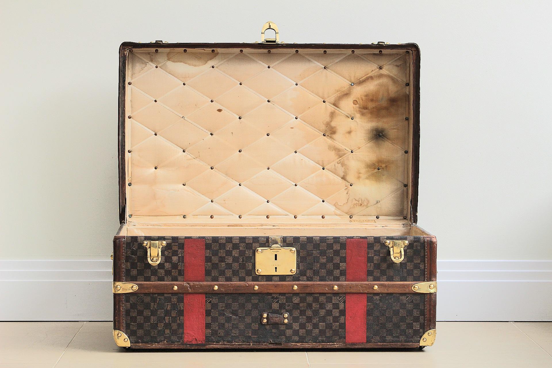 1880s Louis Vuitton Cabin Trunk Finished in Damier Canvas For Sale 8