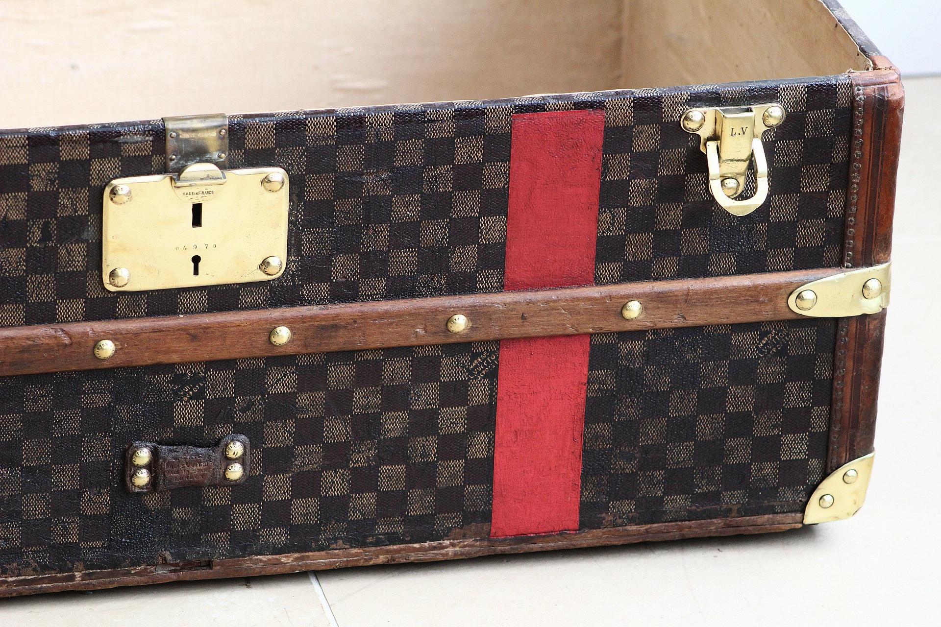 1880s Louis Vuitton Cabin Trunk Finished in Damier Canvas For Sale 9