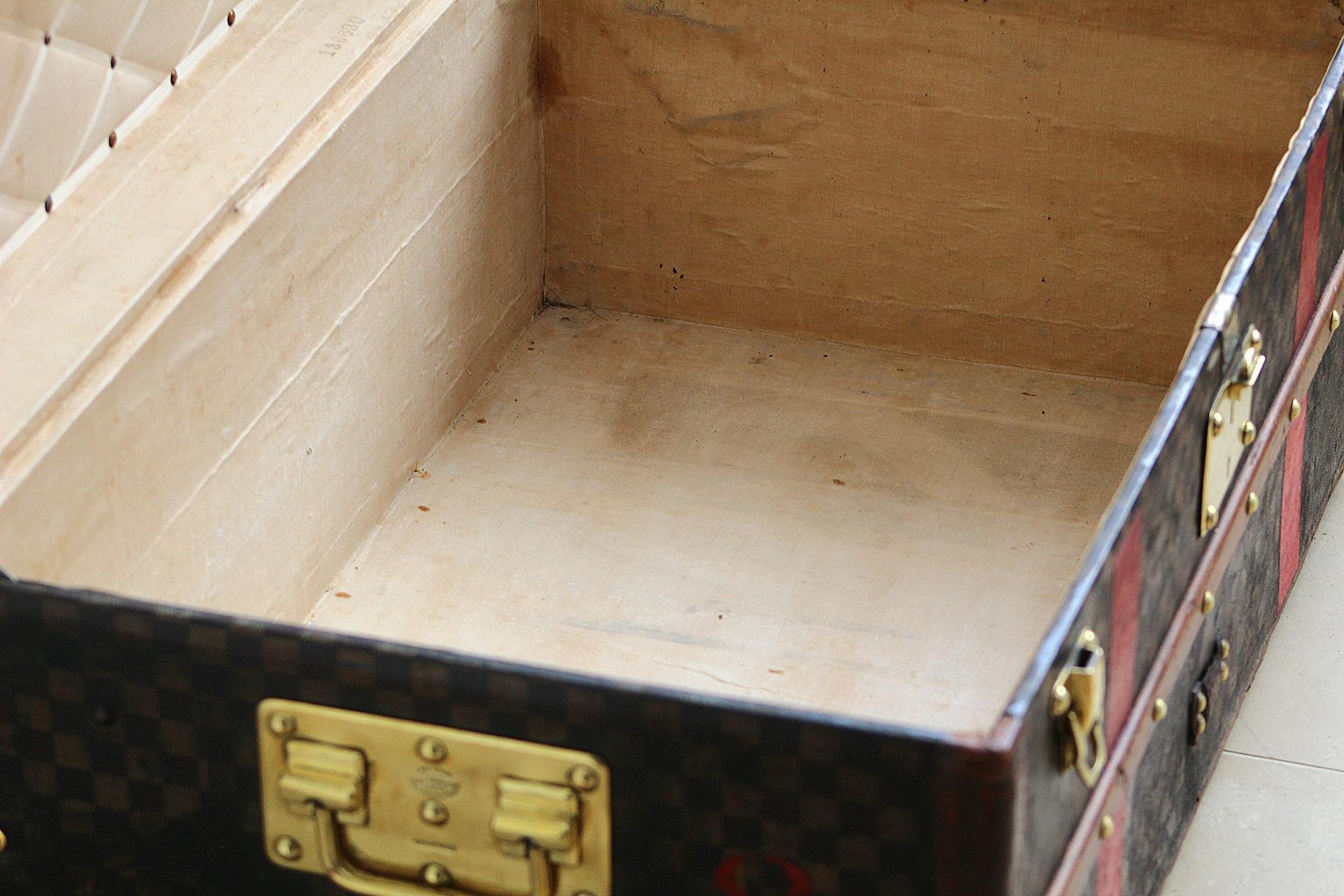 1880s Louis Vuitton Cabin Trunk Finished in Damier Canvas For Sale 10