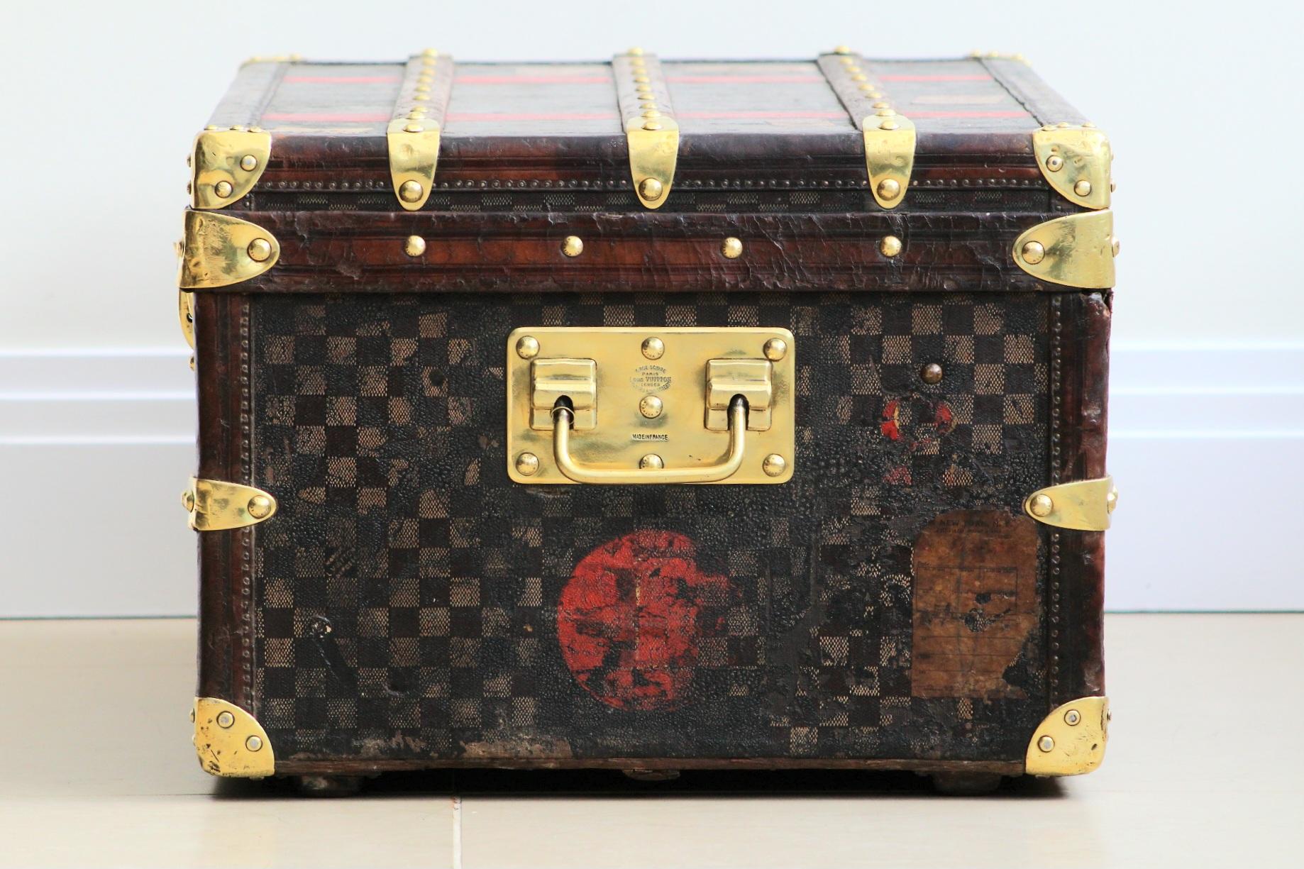 Women's or Men's 1880s Louis Vuitton Cabin Trunk Finished in Damier Canvas For Sale