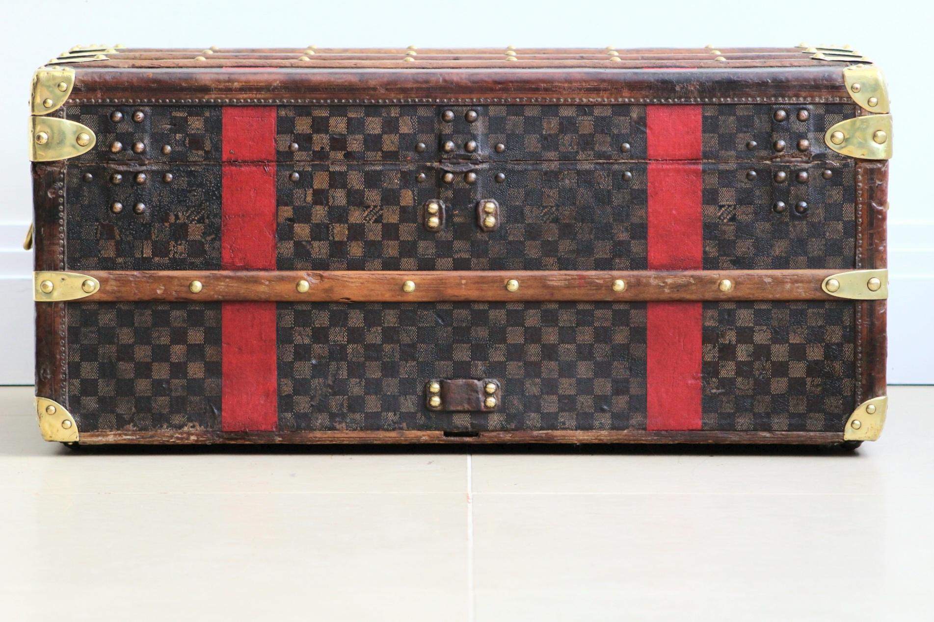 1880s Louis Vuitton Cabin Trunk Finished in Damier Canvas For Sale 1