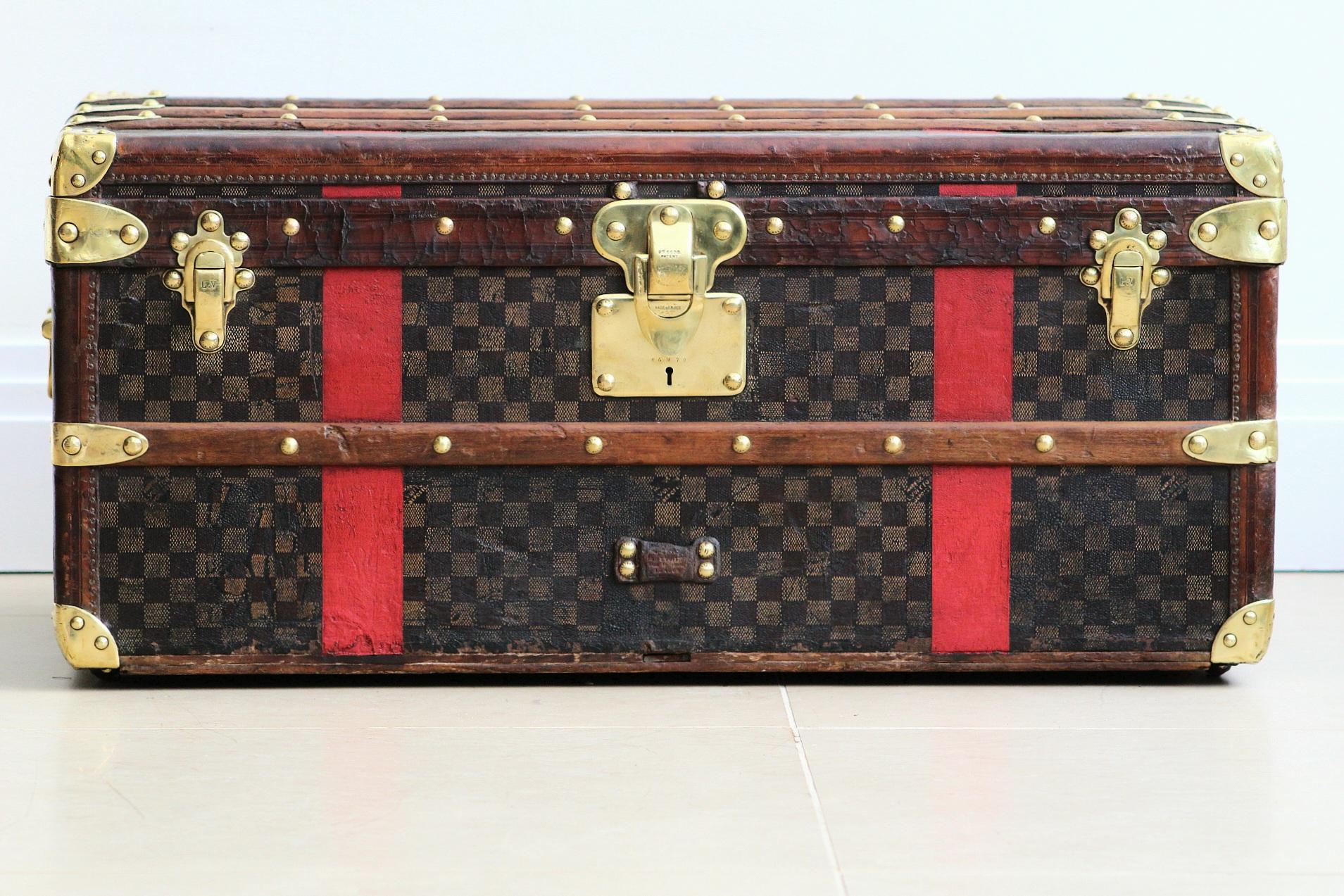 1880s Louis Vuitton Cabin Trunk Finished in Damier Canvas For Sale 4
