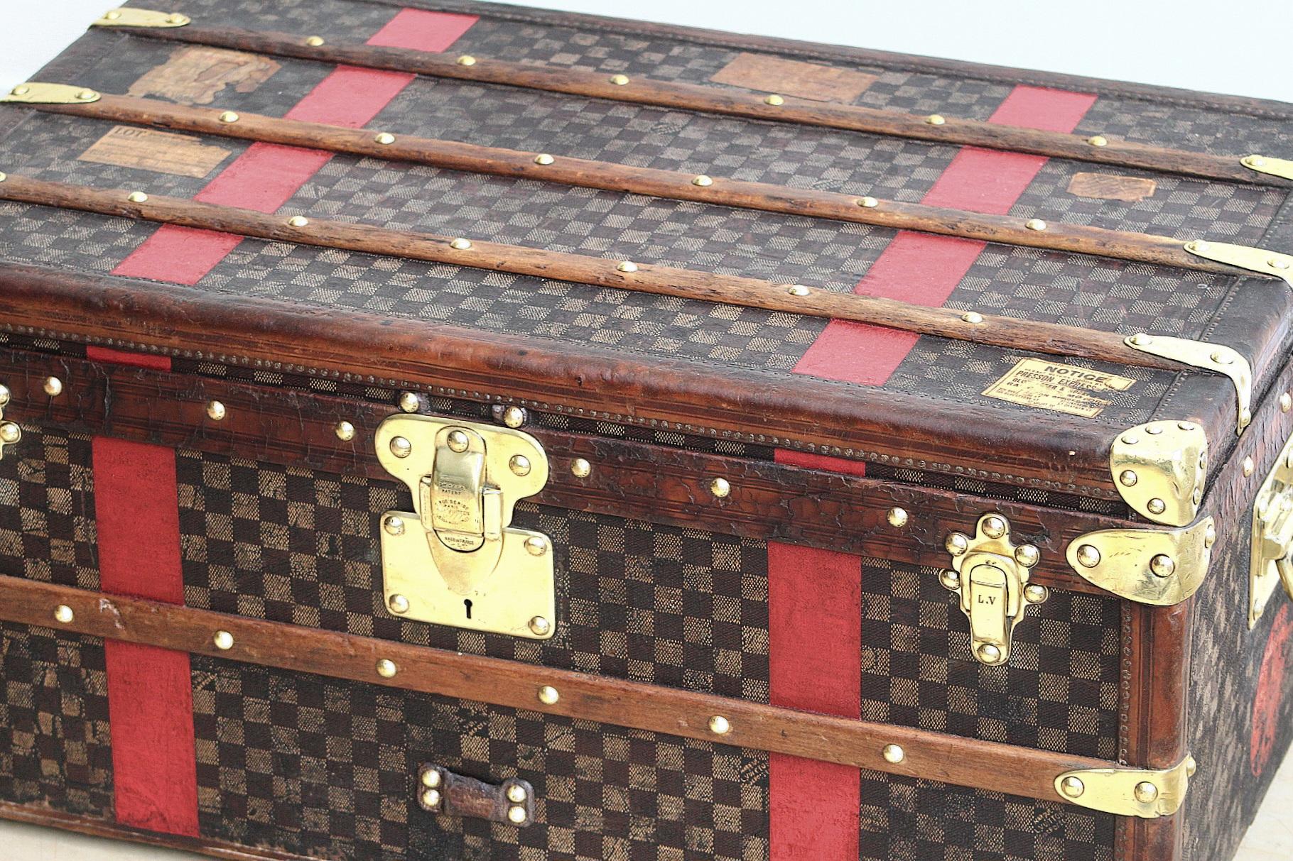 1880s Louis Vuitton Cabin Trunk Finished in Damier Canvas For Sale 5