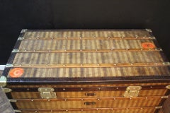 1880's Louis Vuitton Striped Canvas Trunk. Antique Louis Vuitton Steamer Trunk
