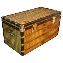 1880's Louis Vuitton Striped Canvas Trunk. Antique Louis Vuitton Steamer Trunk