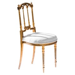 1880s Louis XVI Style French Gilded Chair