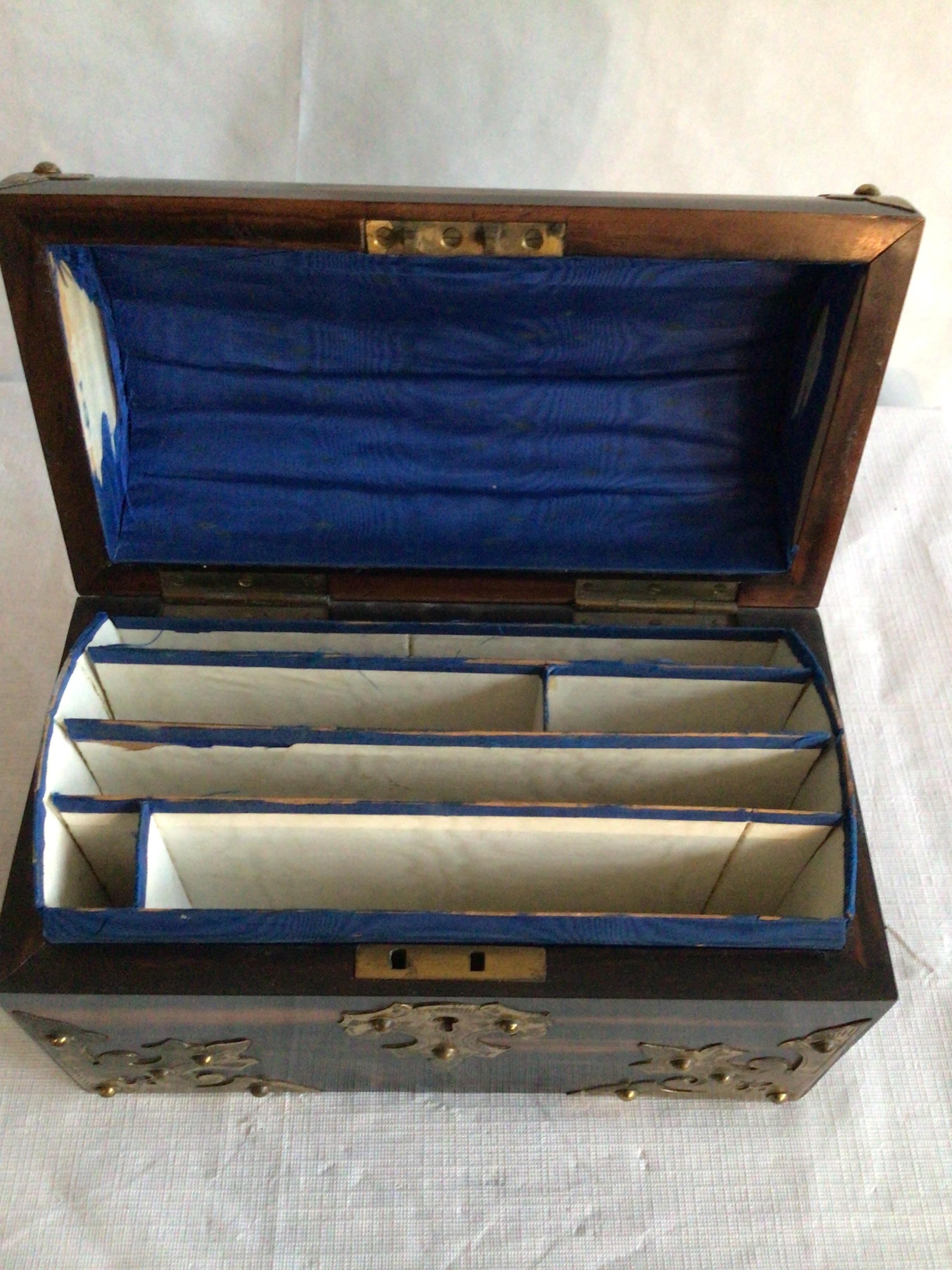 1880s Madagascar Rosewood and Brass Letter Box 6