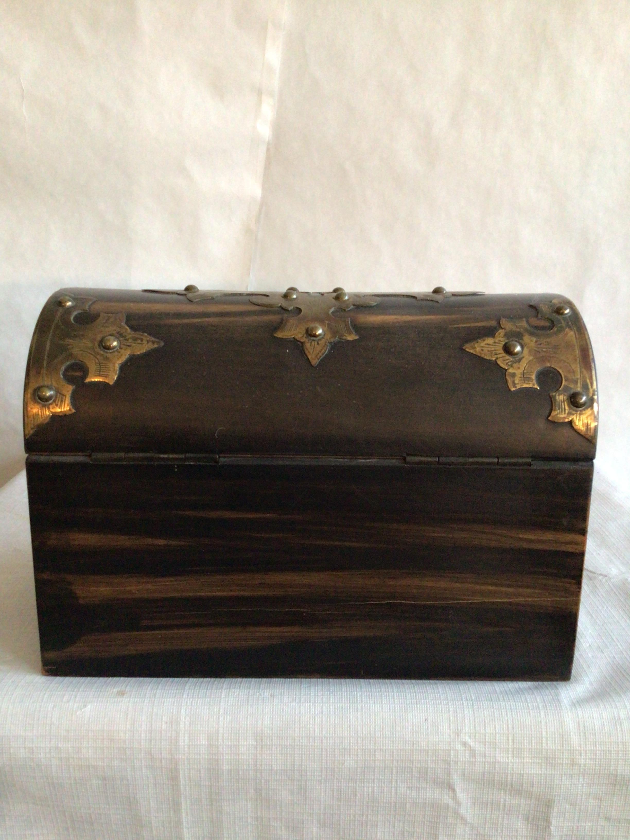 Late 19th Century 1880s Madagascar Rosewood and Brass Letter Box