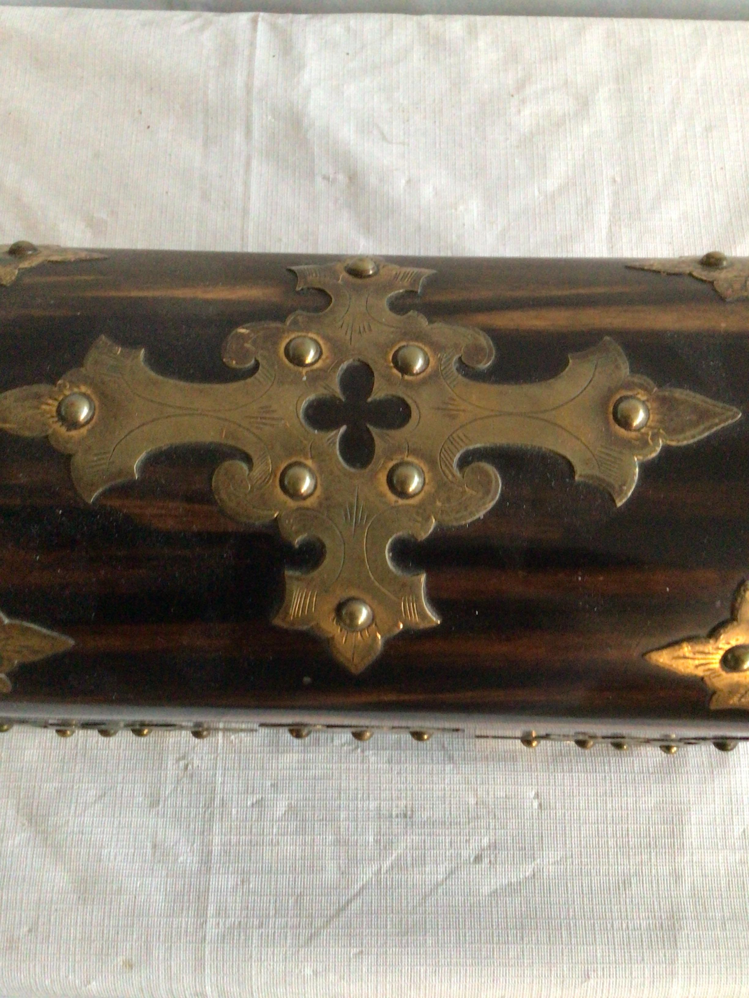 1880s Madagascar Rosewood and Brass Letter Box 4